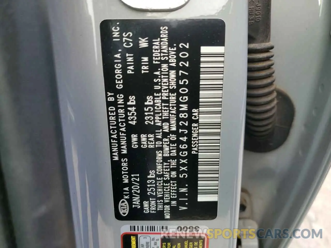12 fotografías del automóvil dañado 5XXG64J28MG057202 KIA K5 2021