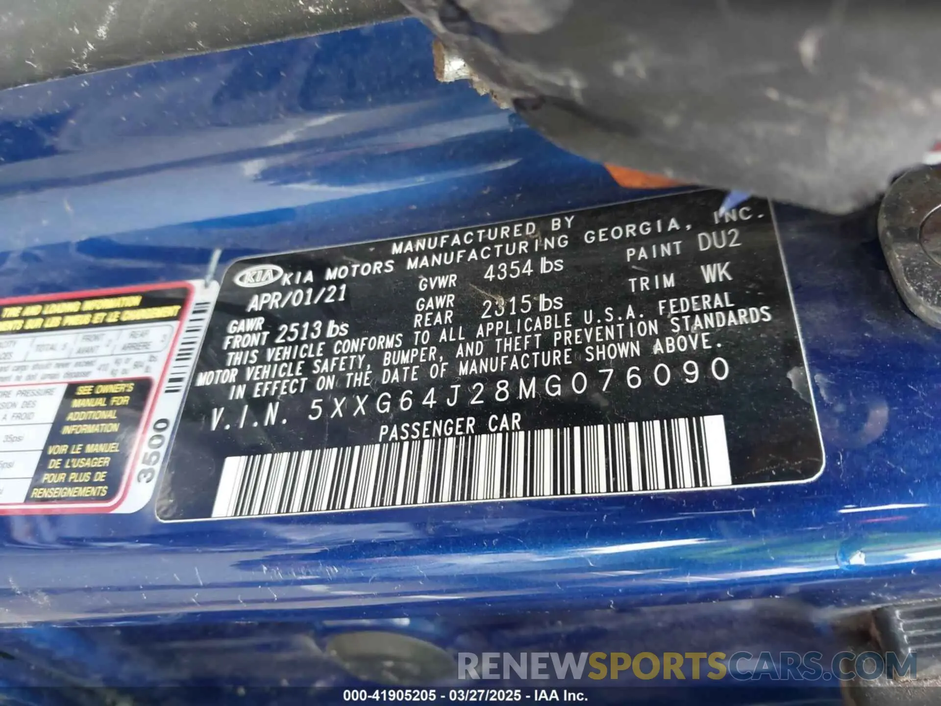 9 fotografías del automóvil dañado 5XXG64J28MG076090 KIA K5 2021