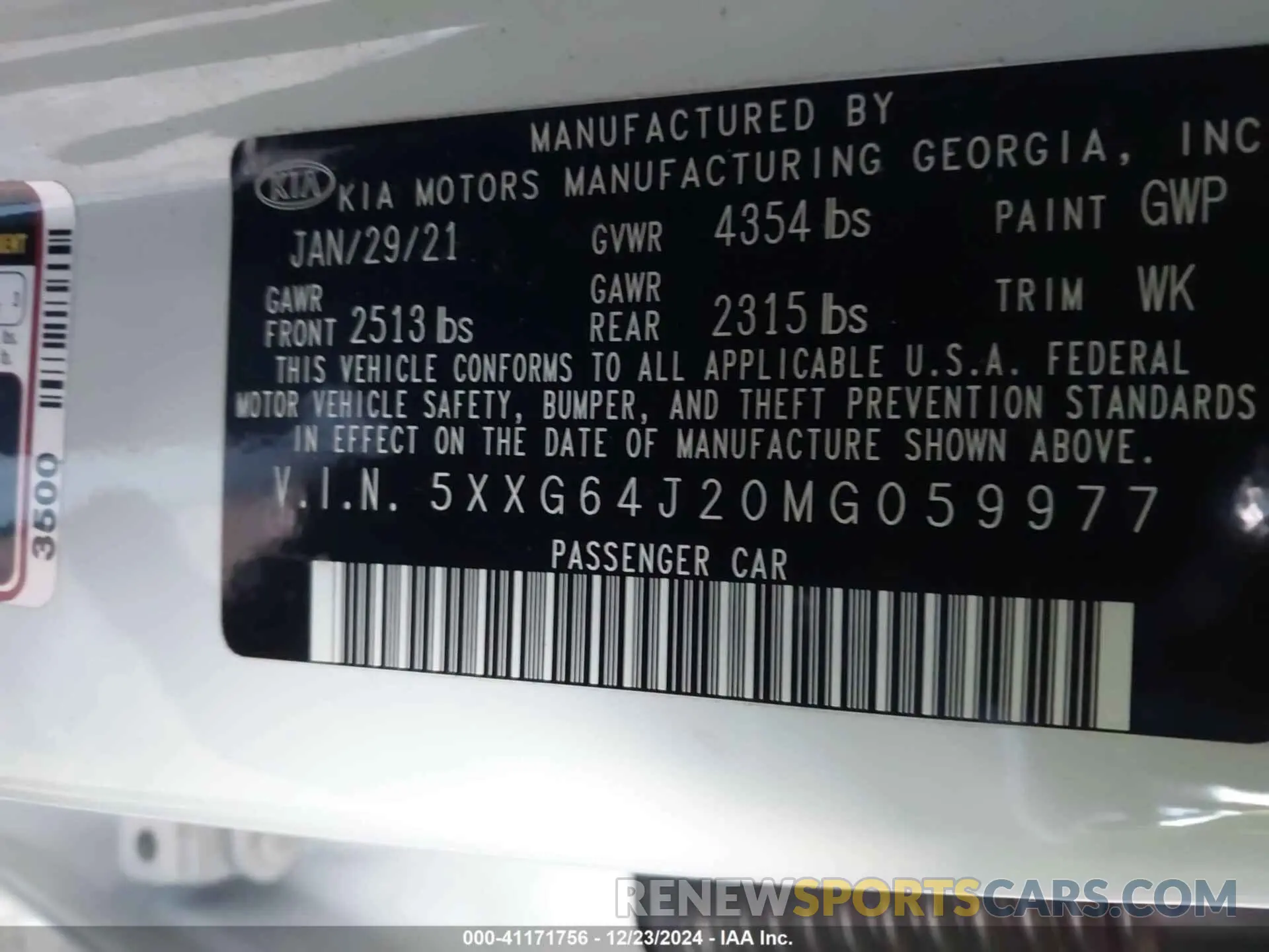 9 fotografías del automóvil dañado 5XXG64J2OMG059977 KIA K5 2021