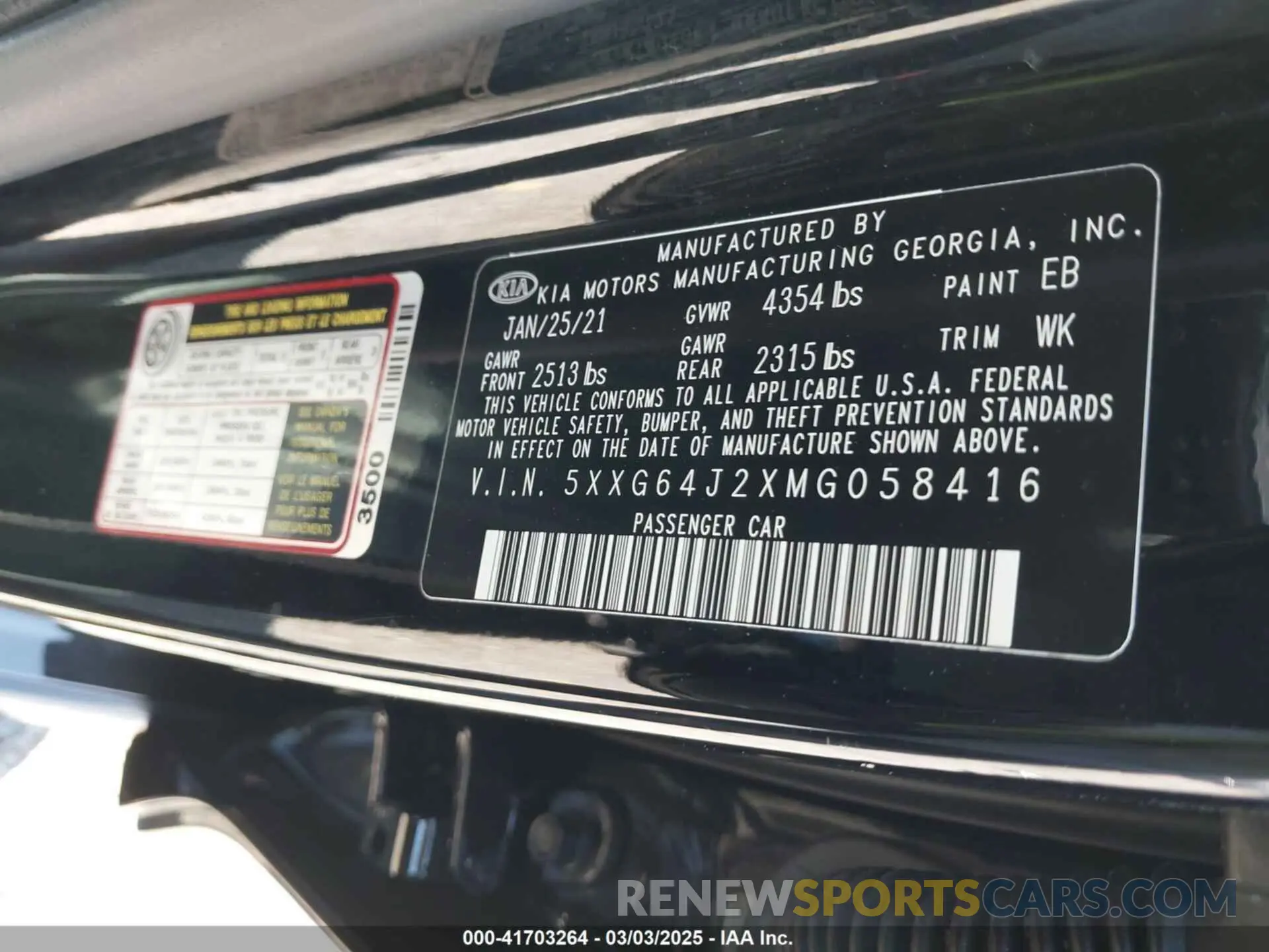 9 fotografías del automóvil dañado 5XXG64J2XMG058416 KIA K5 2021