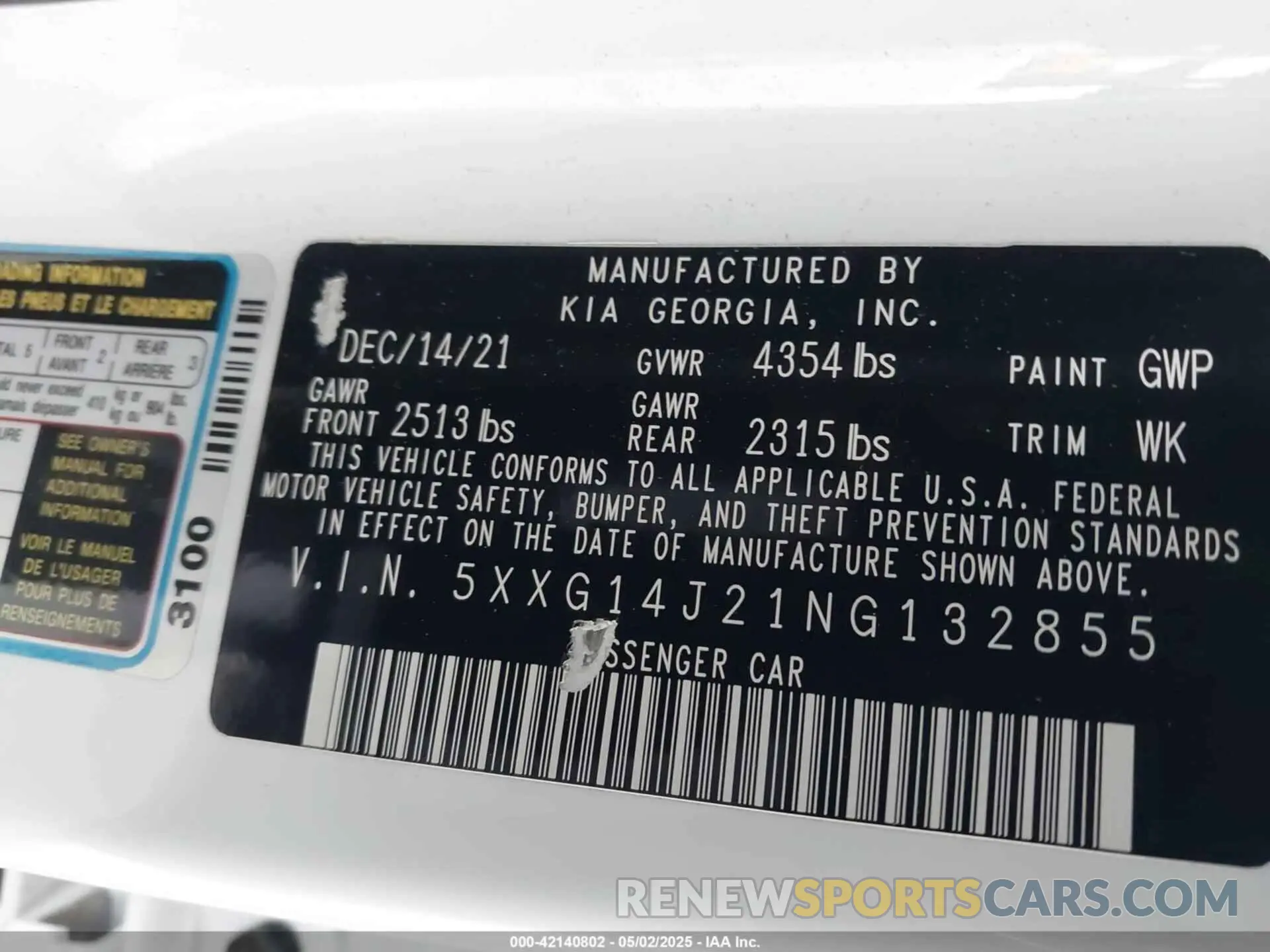 9 fotografías del automóvil dañado 5XXG14J21NG132855 KIA K5 2022