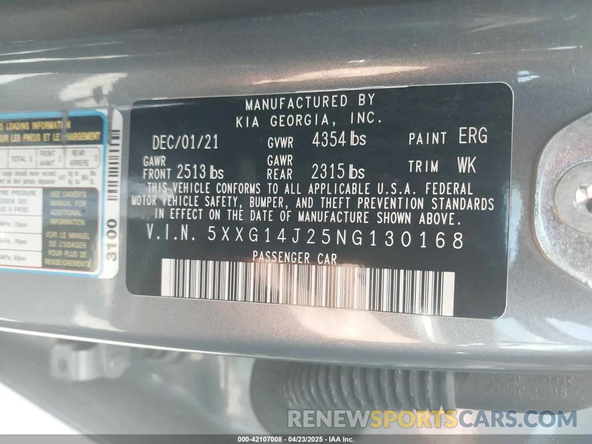 9 fotografías del automóvil dañado 5XXG14J25NG130168 KIA K5 2022