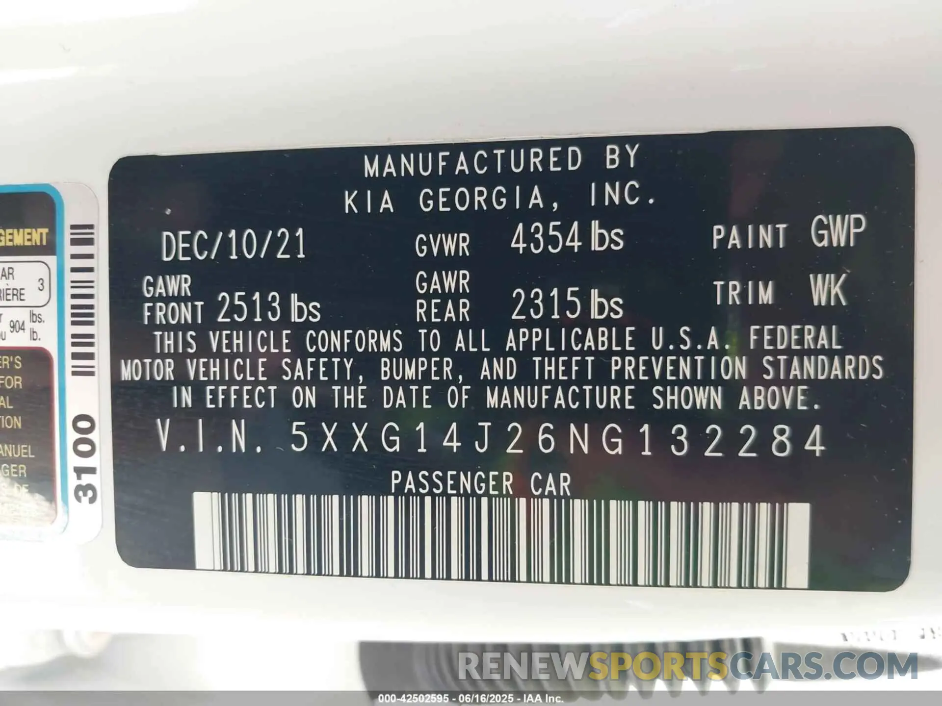 9 fotografías del automóvil dañado 5XXG14J26NG132284 KIA K5 2022