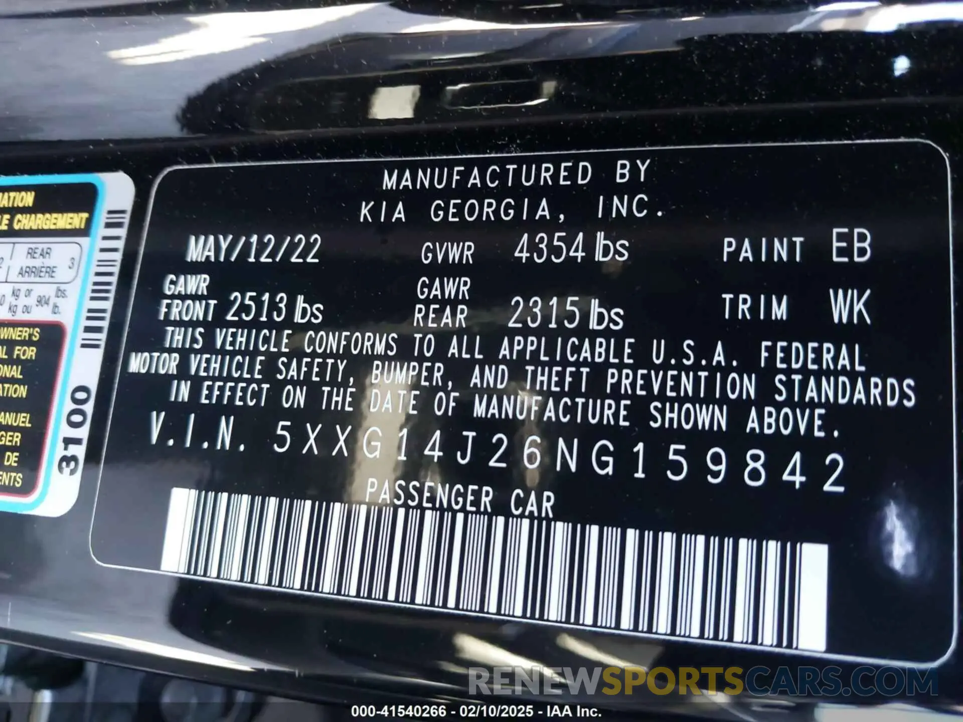 9 fotografías del automóvil dañado 5XXG14J26NG159842 KIA K5 2022