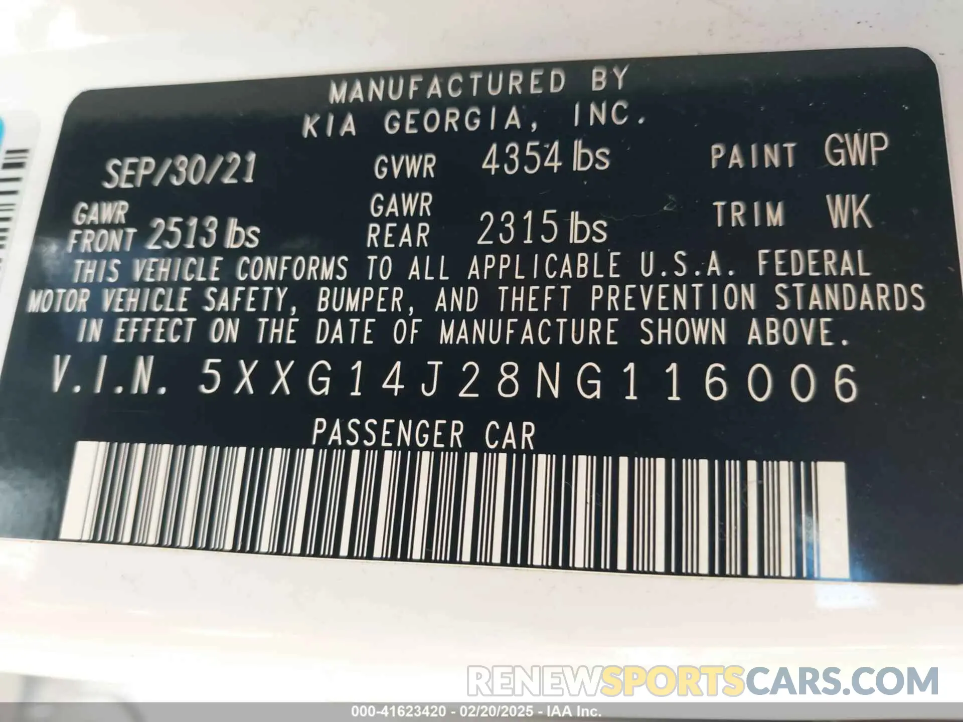 9 fotografías del automóvil dañado 5XXG14J28NG116006 KIA K5 2022