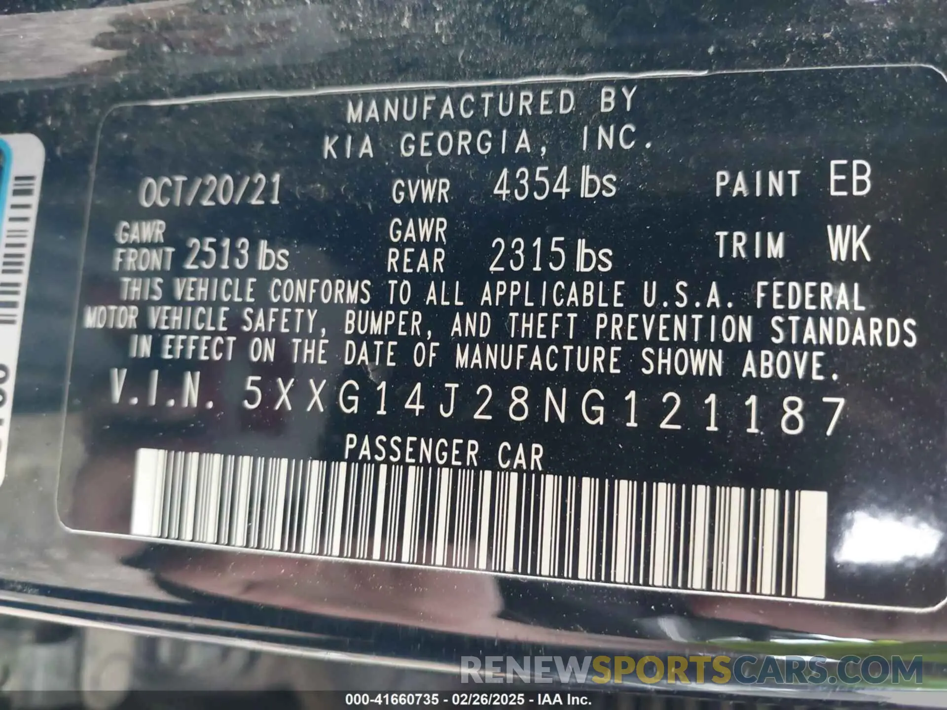 9 fotografías del automóvil dañado 5XXG14J28NG121187 KIA K5 2022