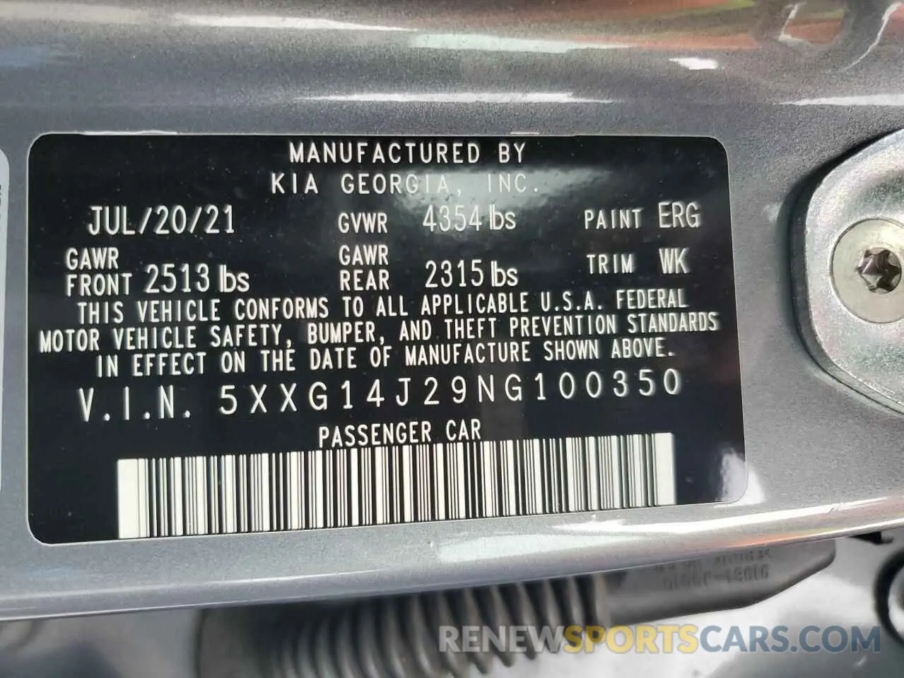 14 fotografías del automóvil dañado 5XXG14J29NG100350 KIA K5 2022