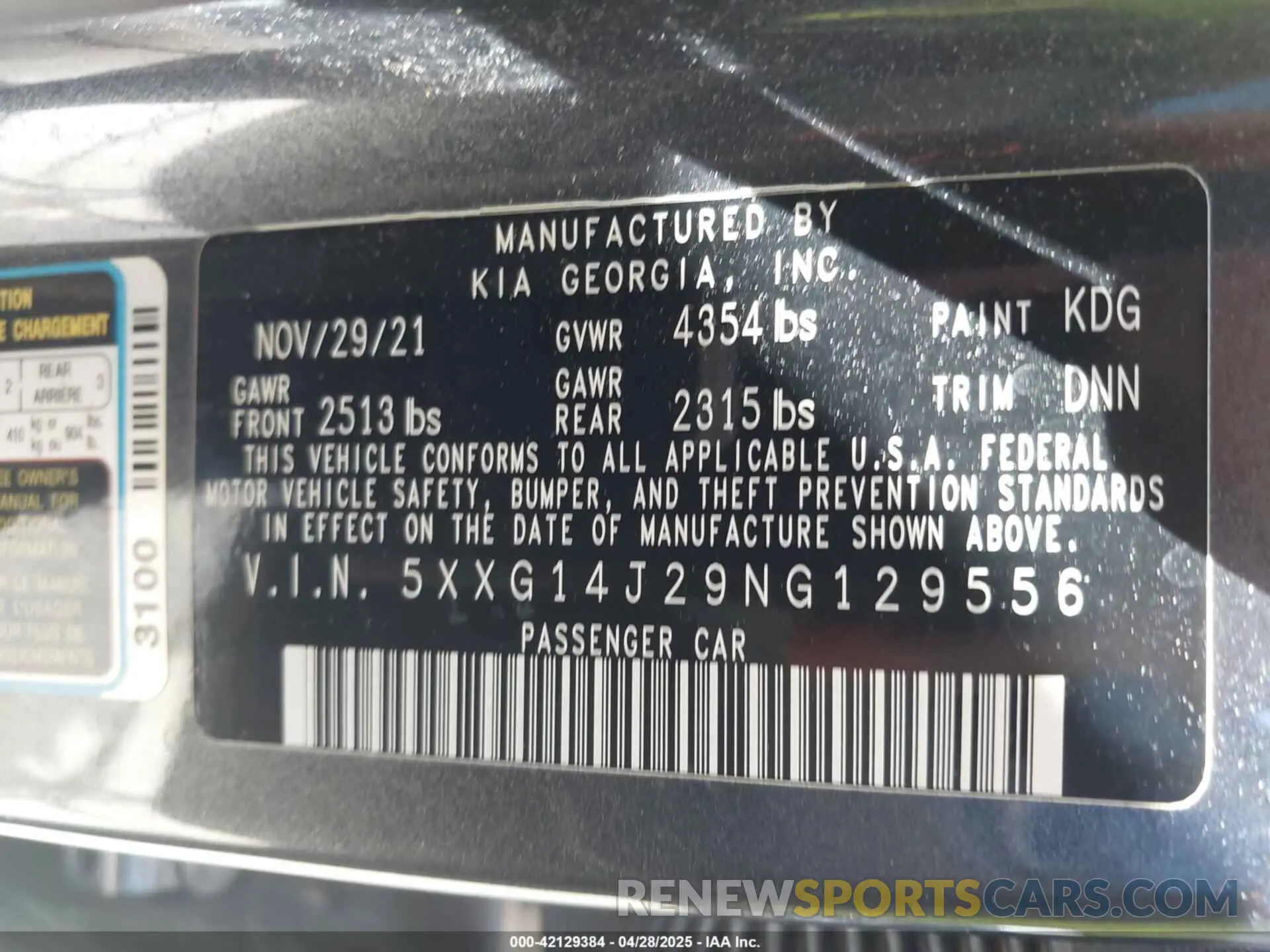 9 fotografías del automóvil dañado 5XXG14J29NG129556 KIA K5 2022