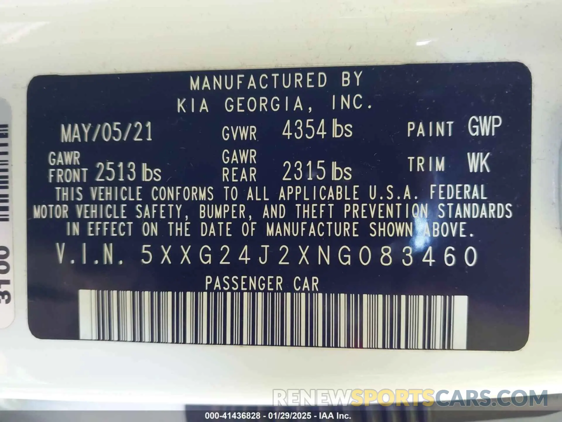 9 fotografías del automóvil dañado 5XXG24J2XNG083460 KIA K5 2022
