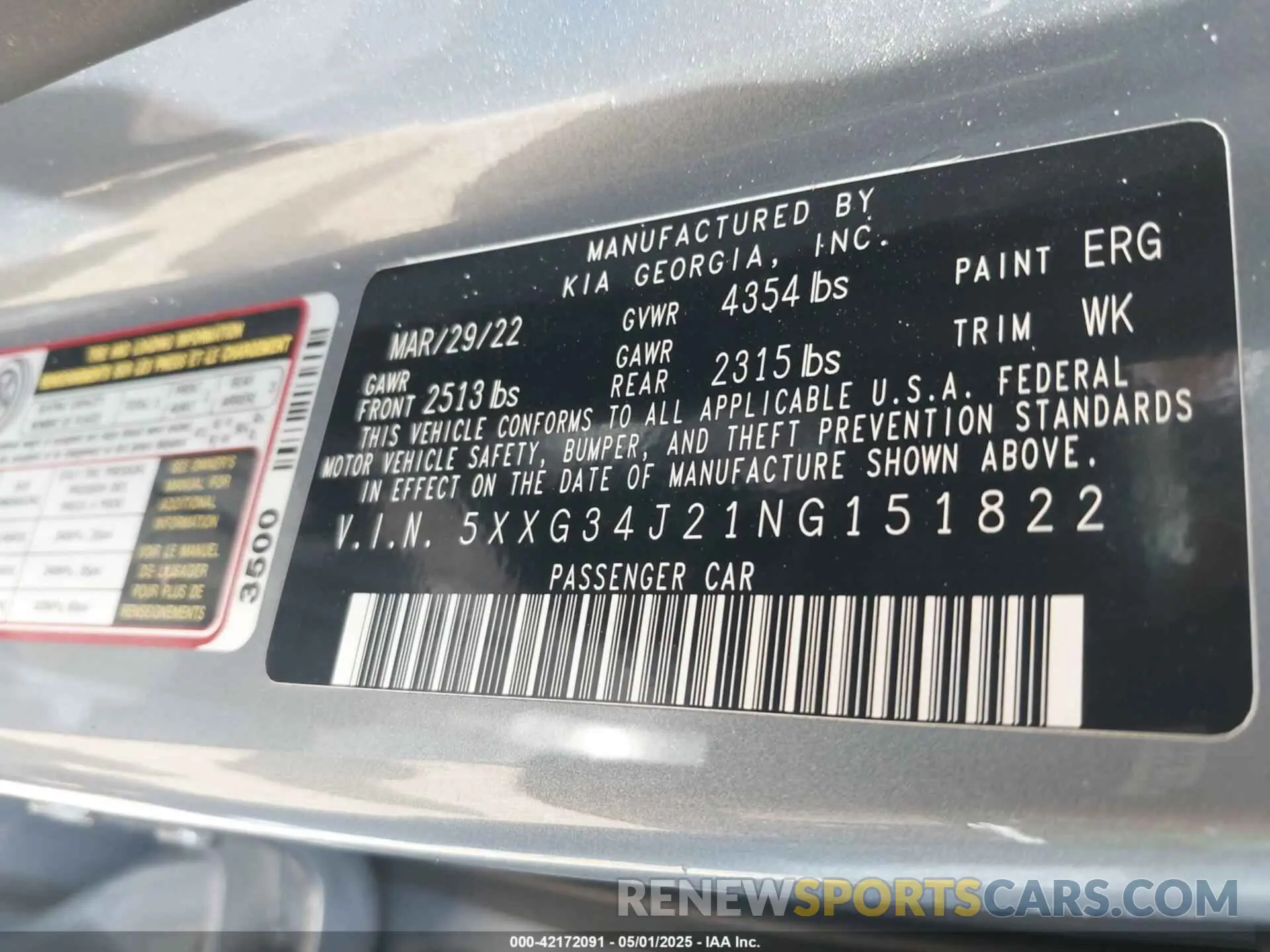 9 fotografías del automóvil dañado 5XXG34J21NG151822 KIA K5 2022