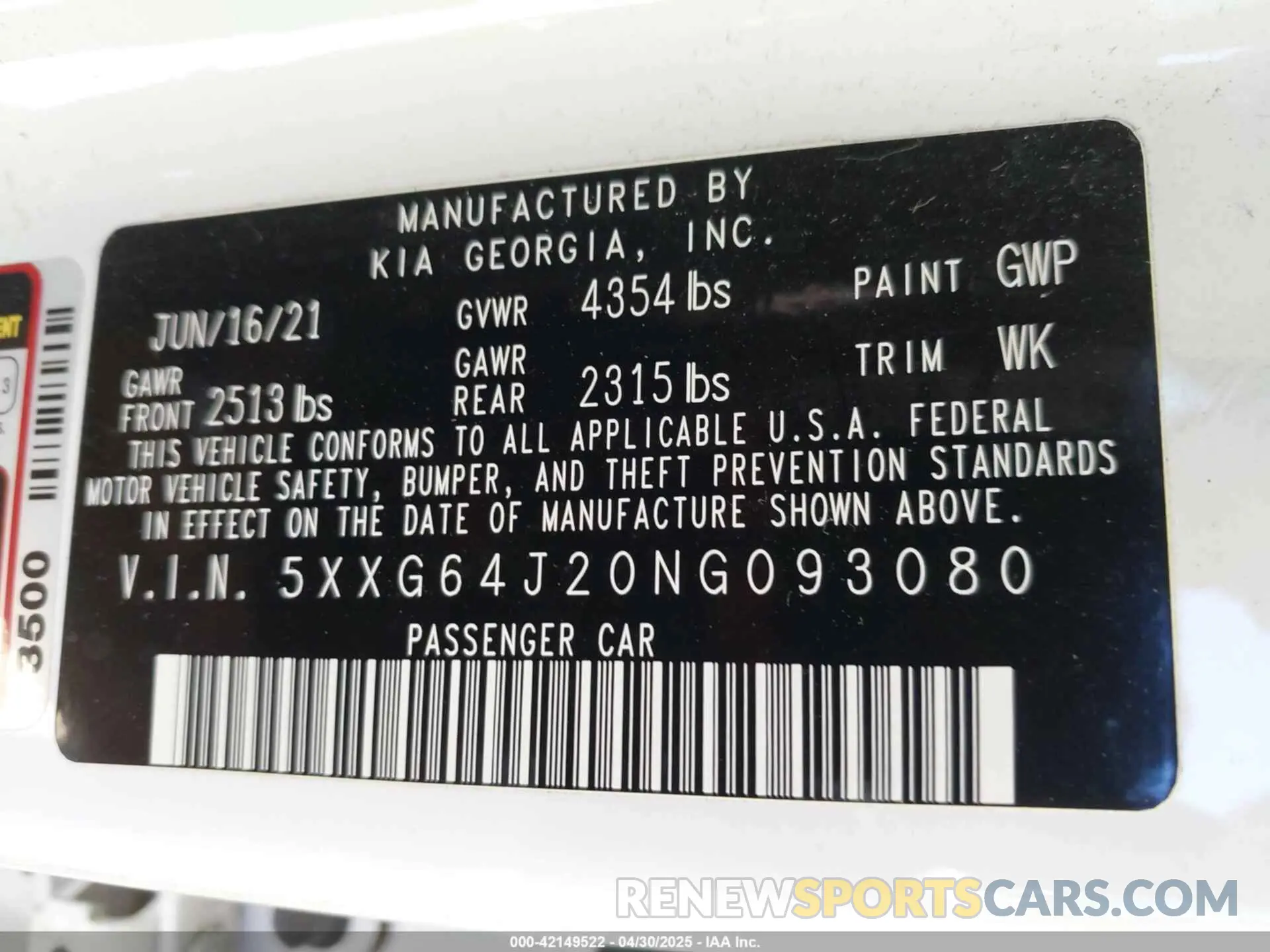 9 fotografías del automóvil dañado 5XXG64J20NG093080 KIA K5 2022