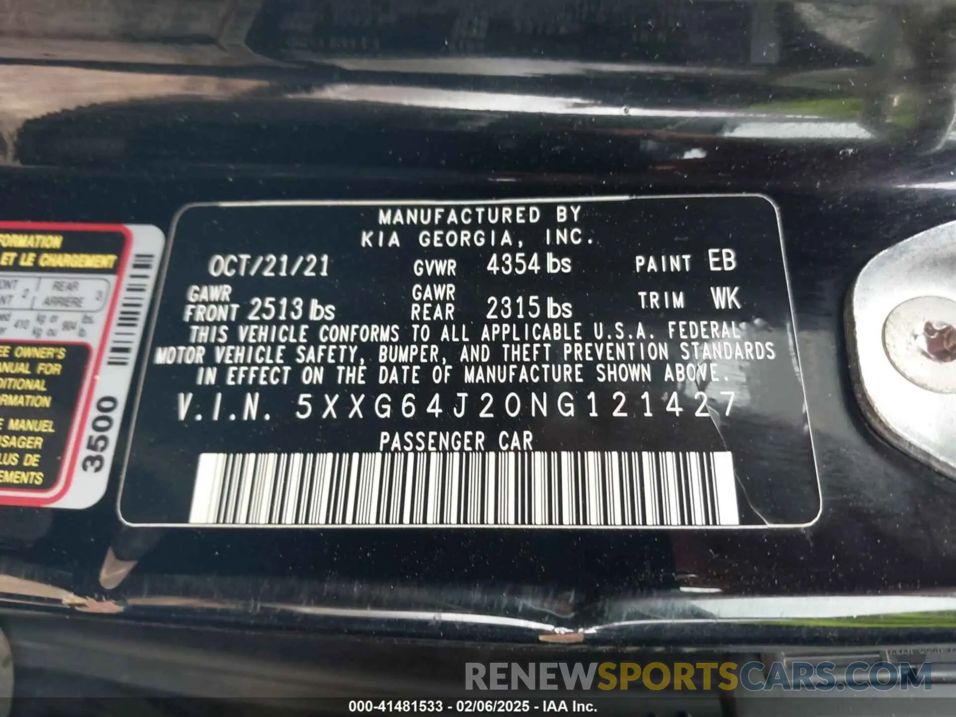 9 fotografías del automóvil dañado 5XXG64J20NG121427 KIA K5 2022
