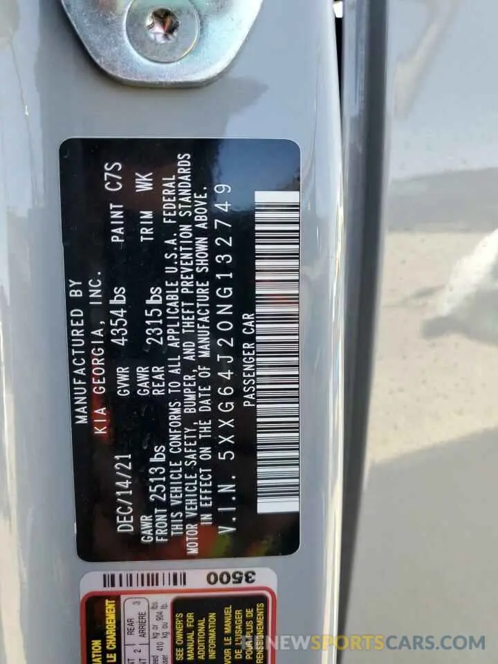 12 fotografías del automóvil dañado 5XXG64J20NG132749 KIA K5 2022
