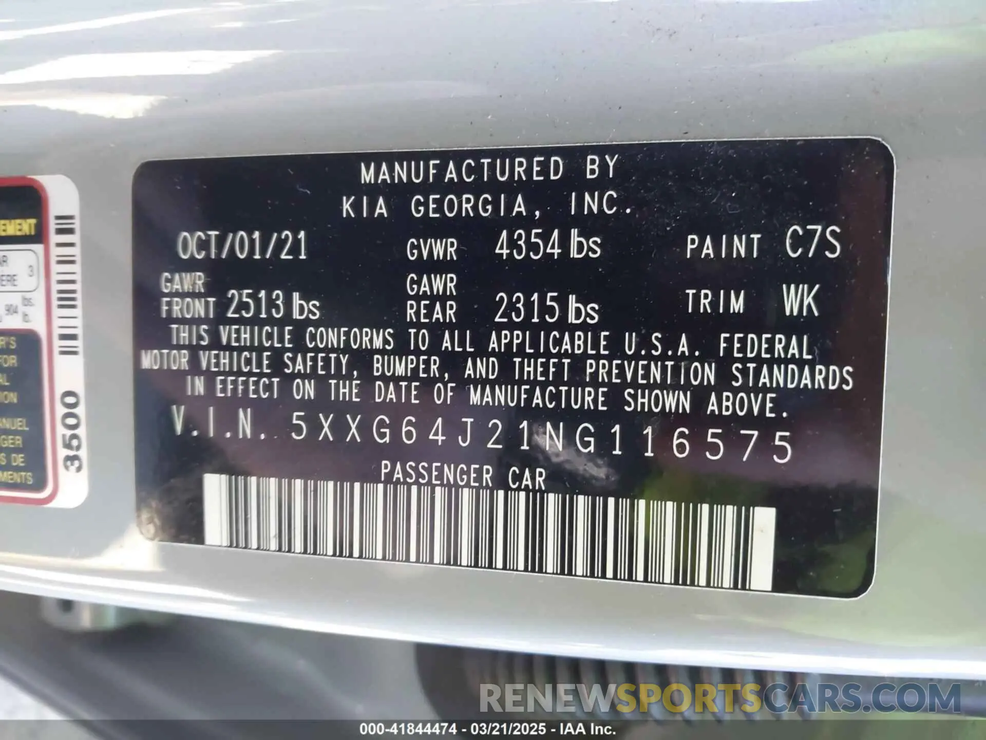 9 fotografías del automóvil dañado 5XXG64J21NG116575 KIA K5 2022
