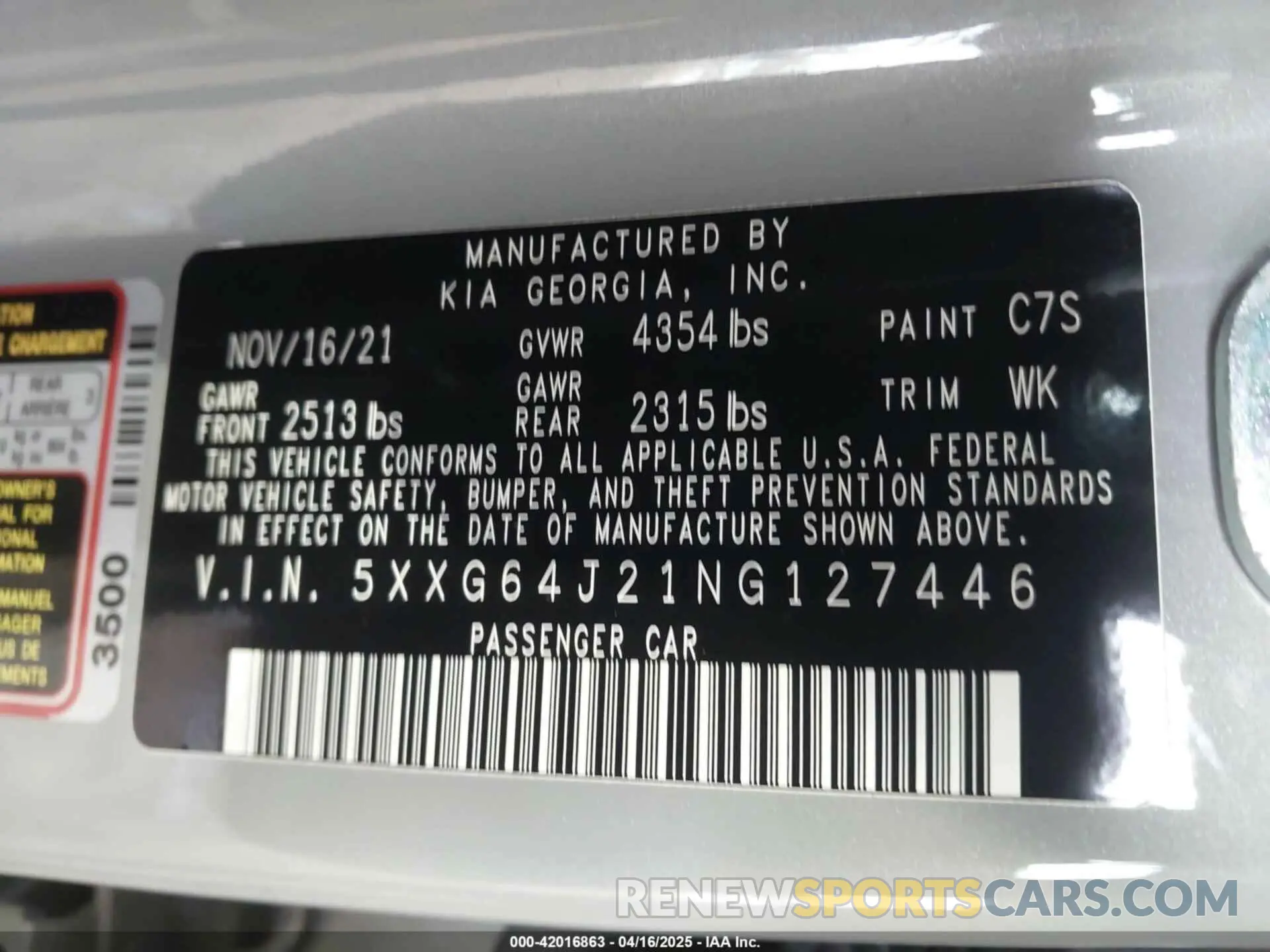 9 fotografías del automóvil dañado 5XXG64J21NG127446 KIA K5 2022