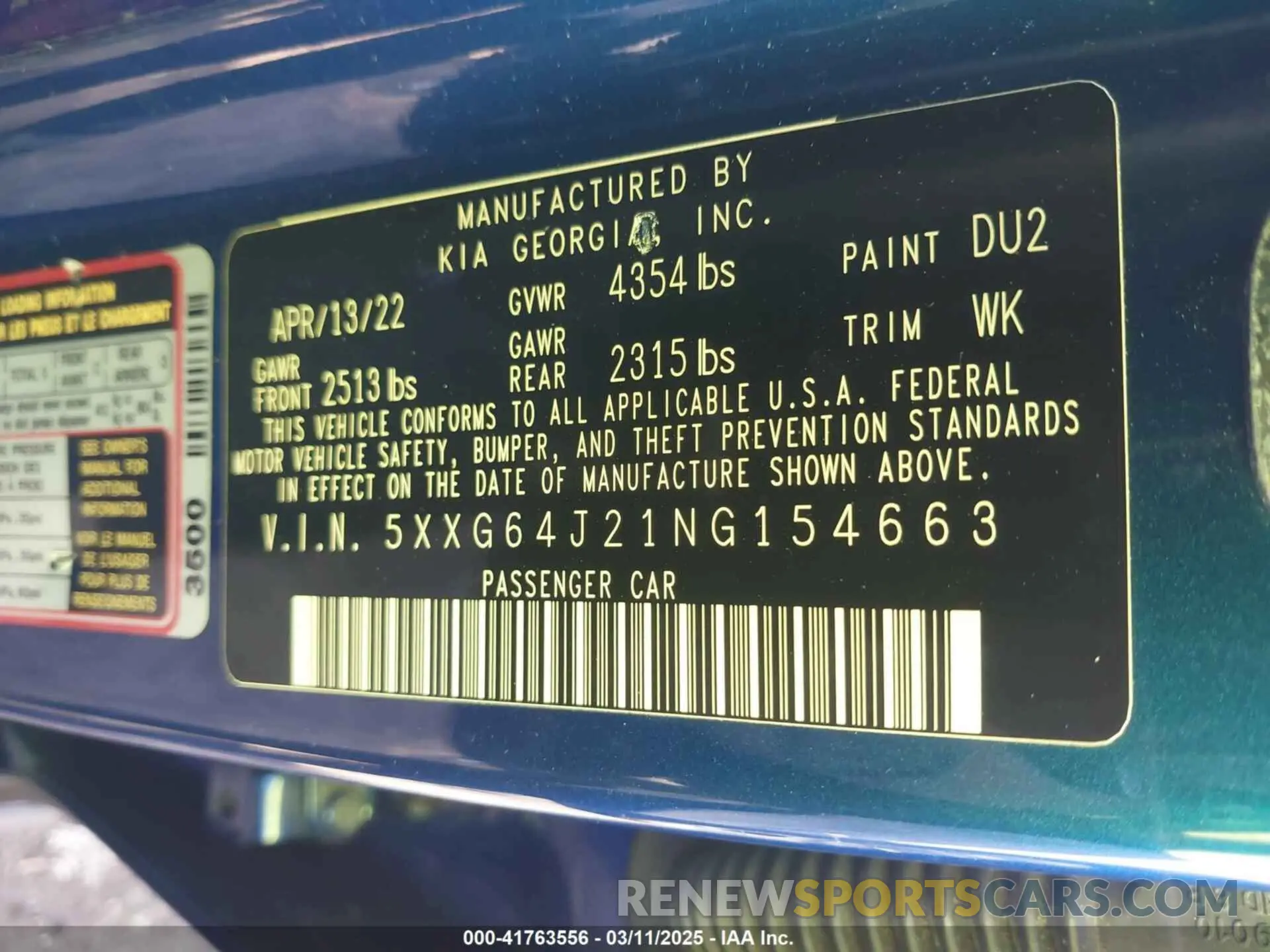 9 fotografías del automóvil dañado 5XXG64J21NG154663 KIA K5 2022