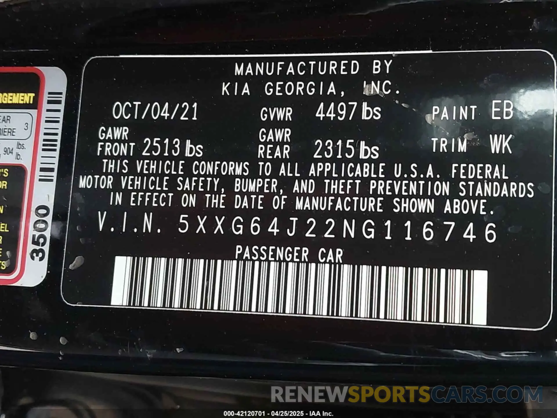 9 fotografías del automóvil dañado 5XXG64J22NG116746 KIA K5 2022