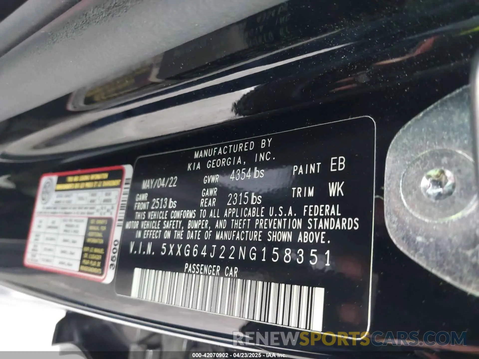 9 fotografías del automóvil dañado 5XXG64J22NG158351 KIA K5 2022