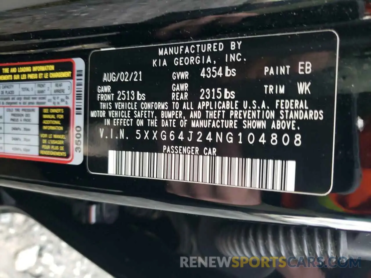 12 fotografías del automóvil dañado 5XXG64J24NG104808 KIA K5 2022