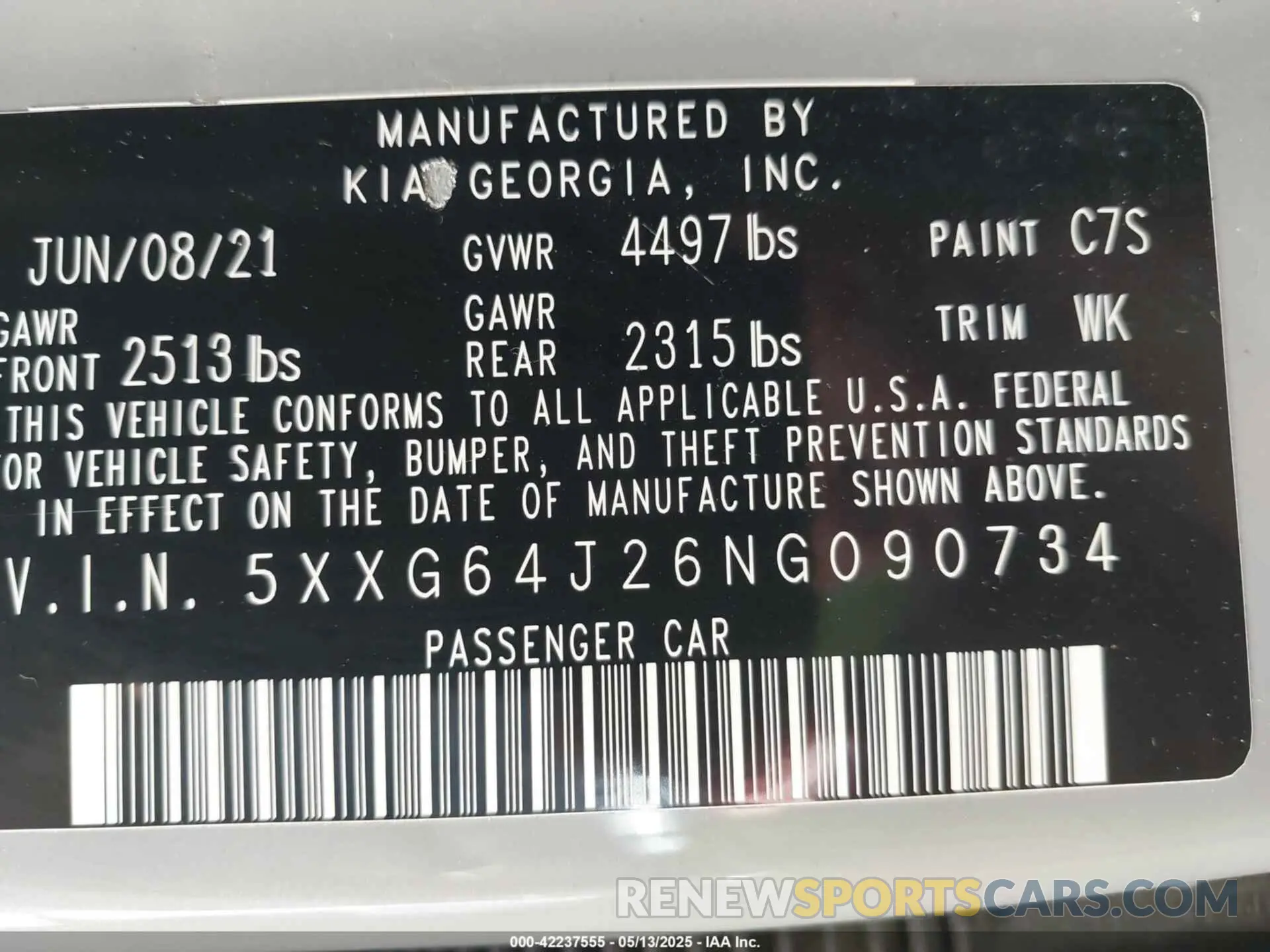 9 fotografías del automóvil dañado 5XXG64J26NG090734 KIA K5 2022