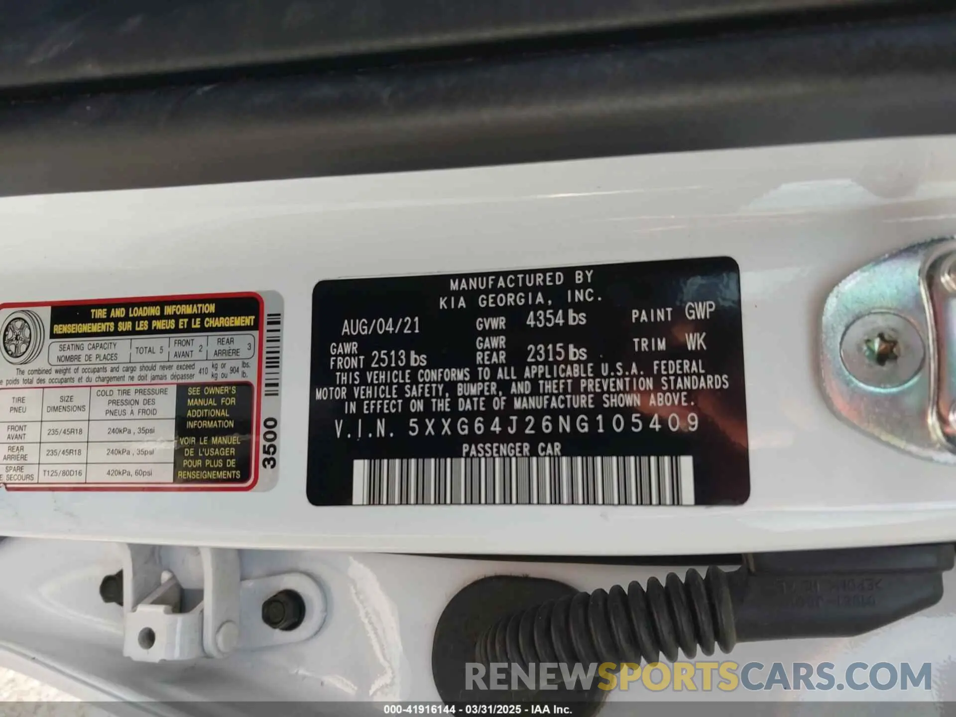 9 fotografías del automóvil dañado 5XXG64J26NG105409 KIA K5 2022