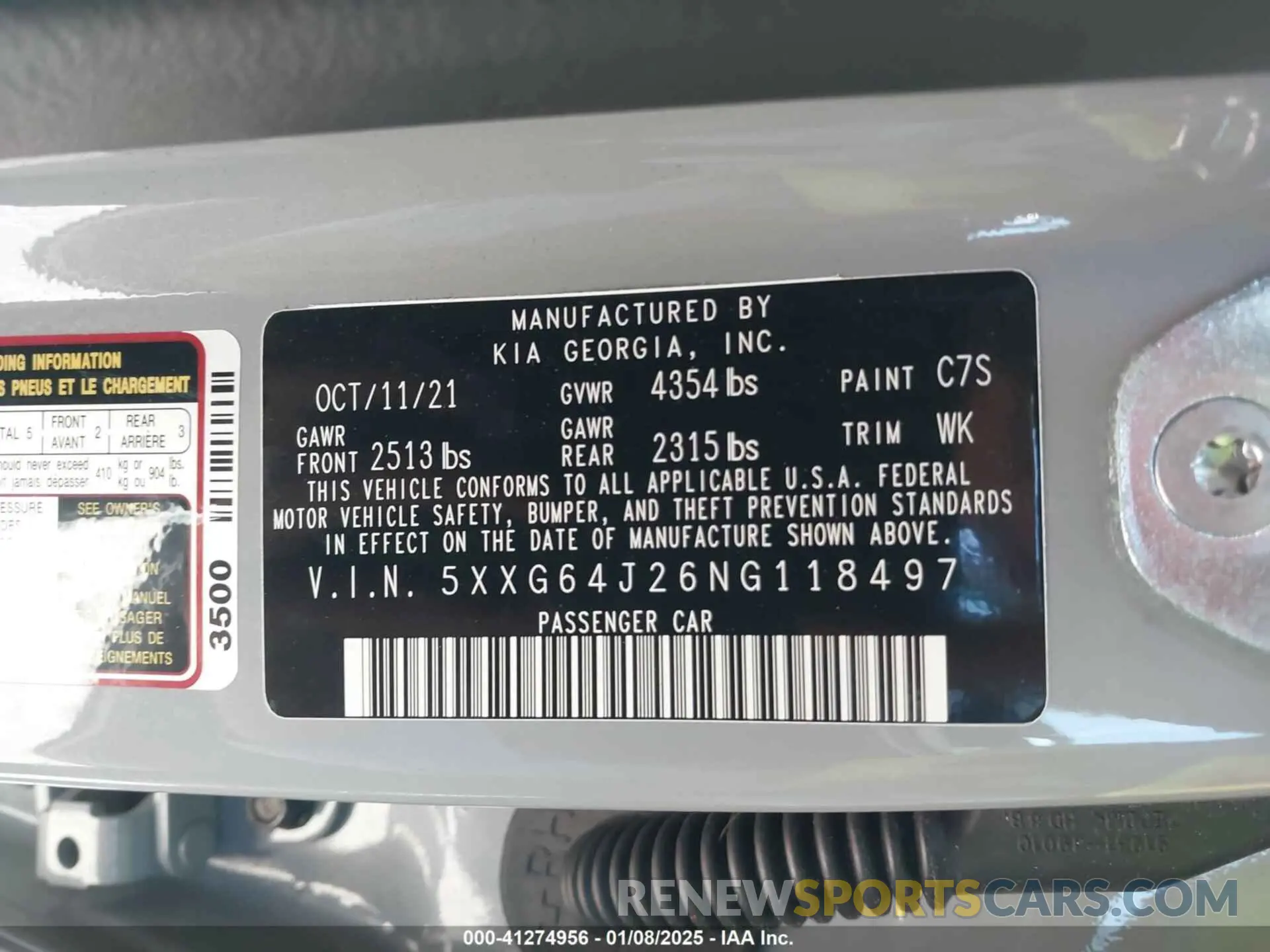 9 fotografías del automóvil dañado 5XXG64J26NG118497 KIA K5 2022