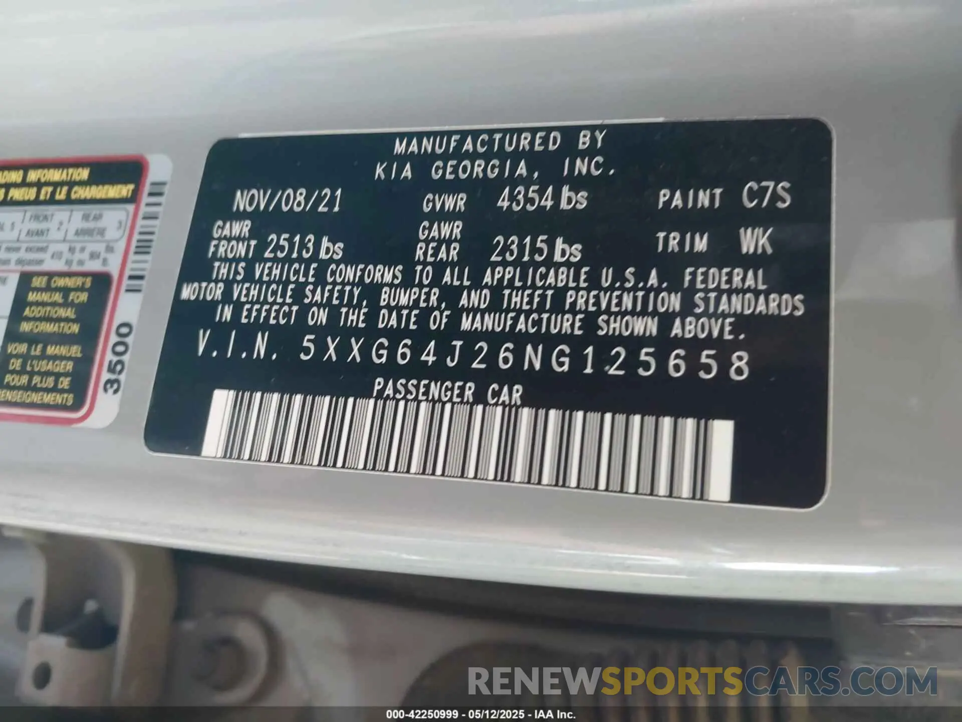9 fotografías del automóvil dañado 5XXG64J26NG125658 KIA K5 2022