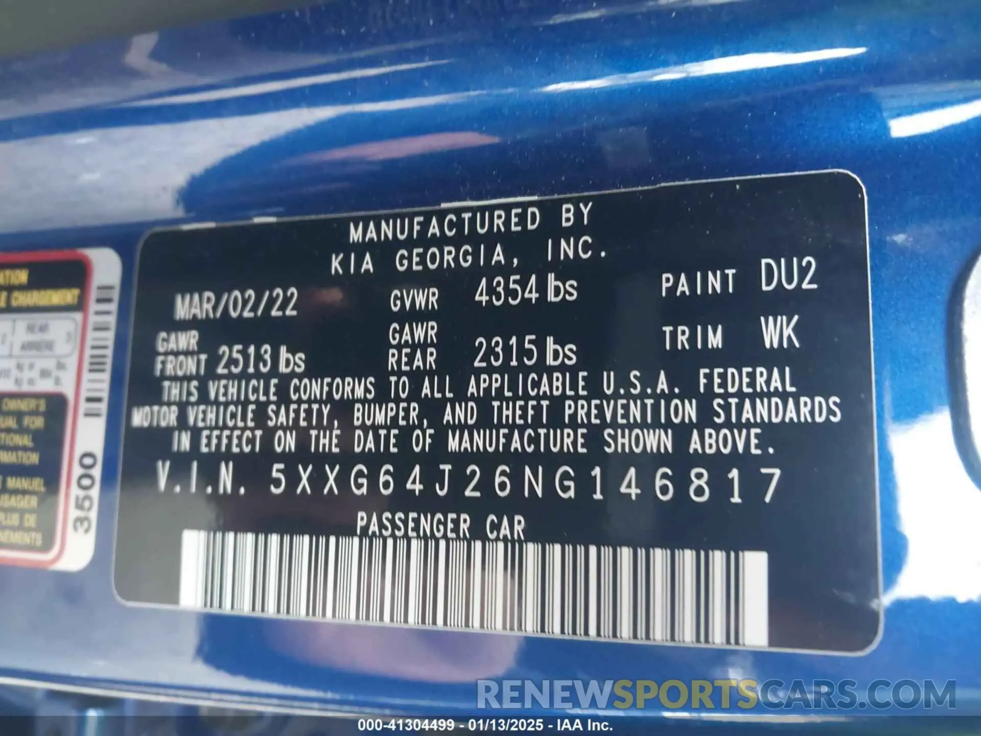 9 fotografías del automóvil dañado 5XXG64J26NG146817 KIA K5 2022