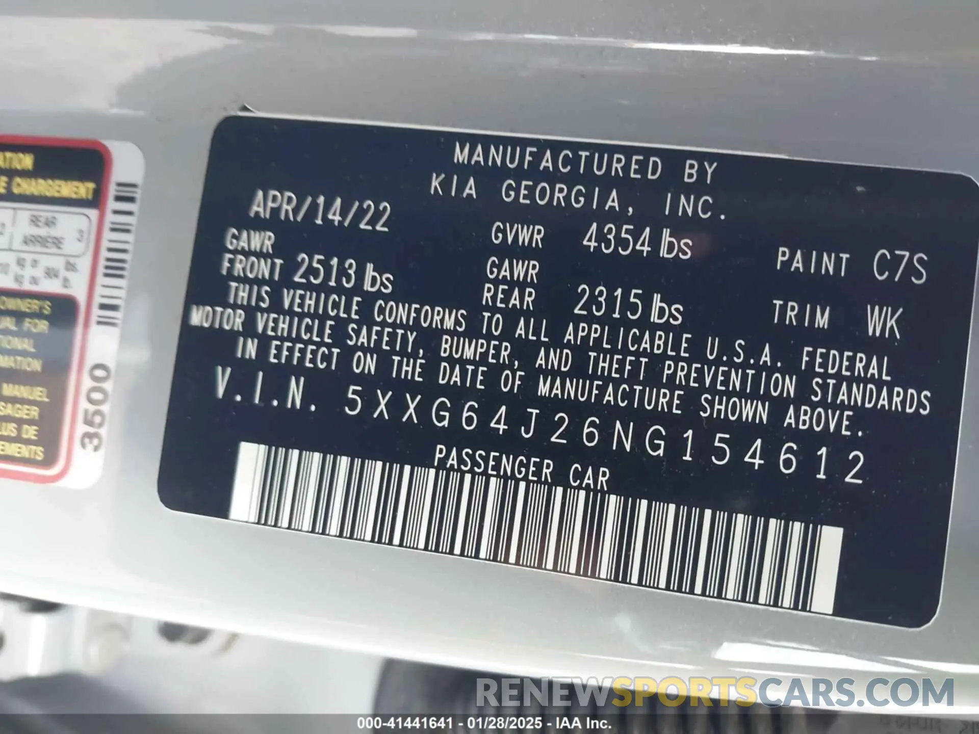 9 fotografías del automóvil dañado 5XXG64J26NG154612 KIA K5 2022