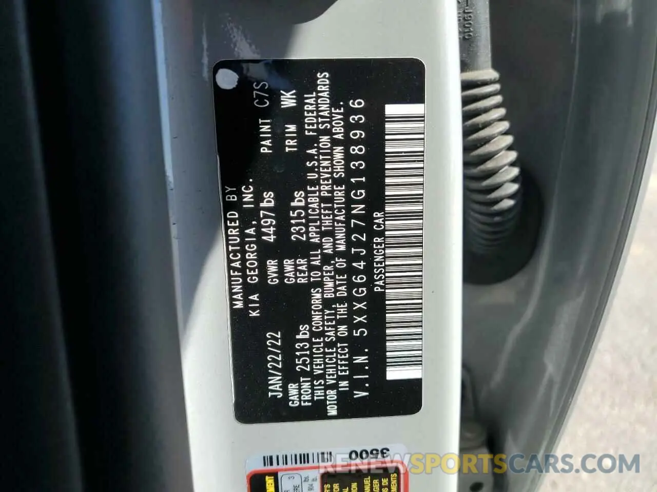 12 fotografías del automóvil dañado 5XXG64J27NG138936 KIA K5 2022