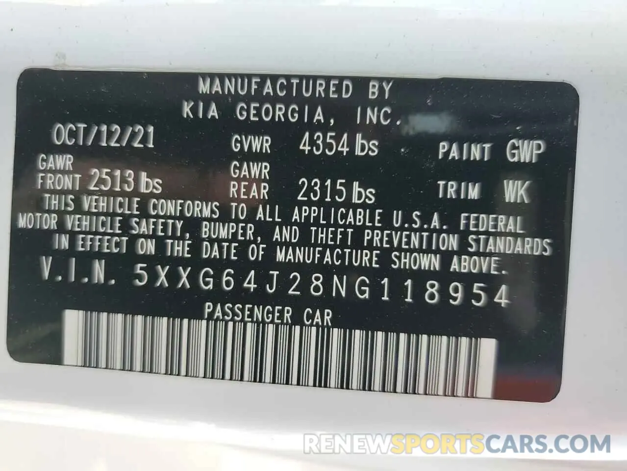 14 fotografías del automóvil dañado 5XXG64J28NG118954 KIA K5 2022