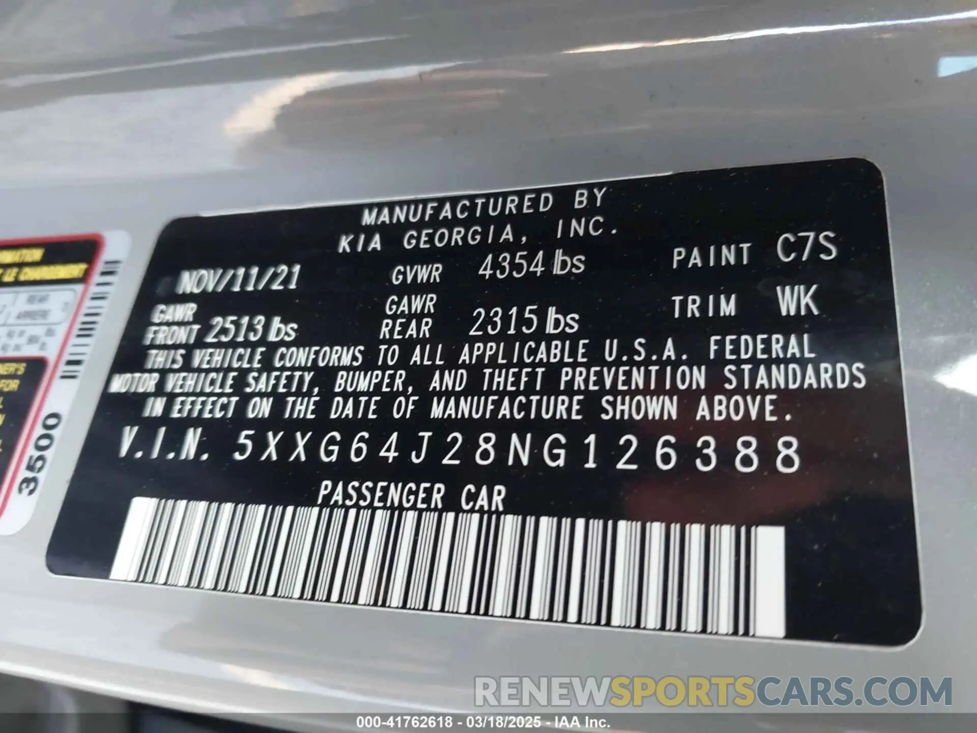 9 fotografías del automóvil dañado 5XXG64J28NG126388 KIA K5 2022
