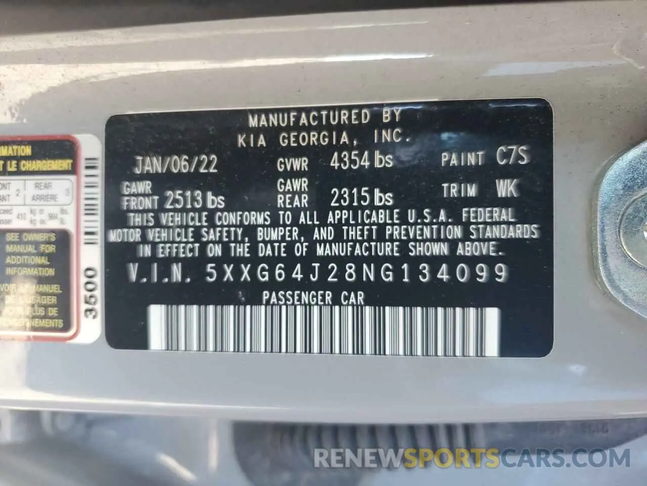 14 fotografías del automóvil dañado 5XXG64J28NG134099 KIA K5 2022