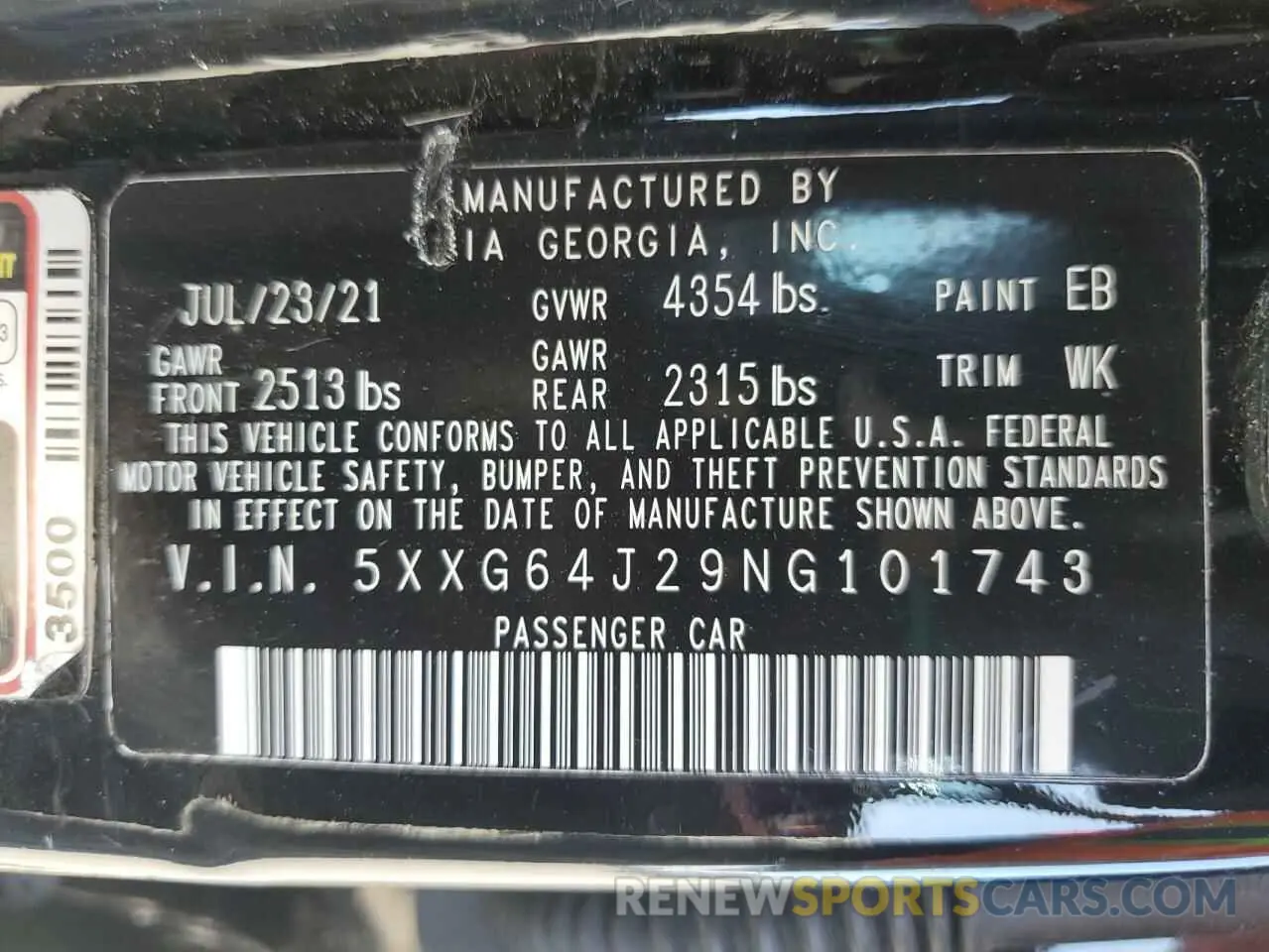 12 fotografías del automóvil dañado 5XXG64J29NG101743 KIA K5 2022