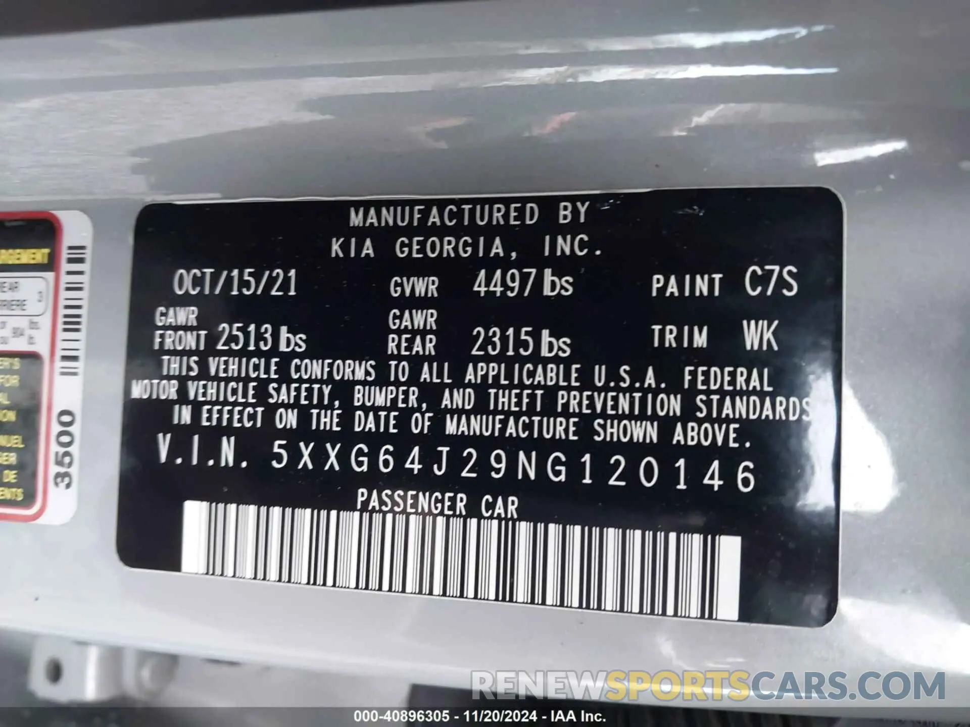 9 fotografías del automóvil dañado 5XXG64J29NG120146 KIA K5 2022