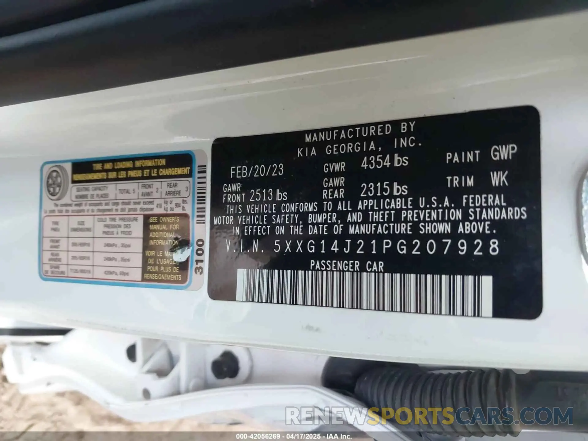 9 fotografías del automóvil dañado 5XXG14J21PG207928 KIA K5 2023