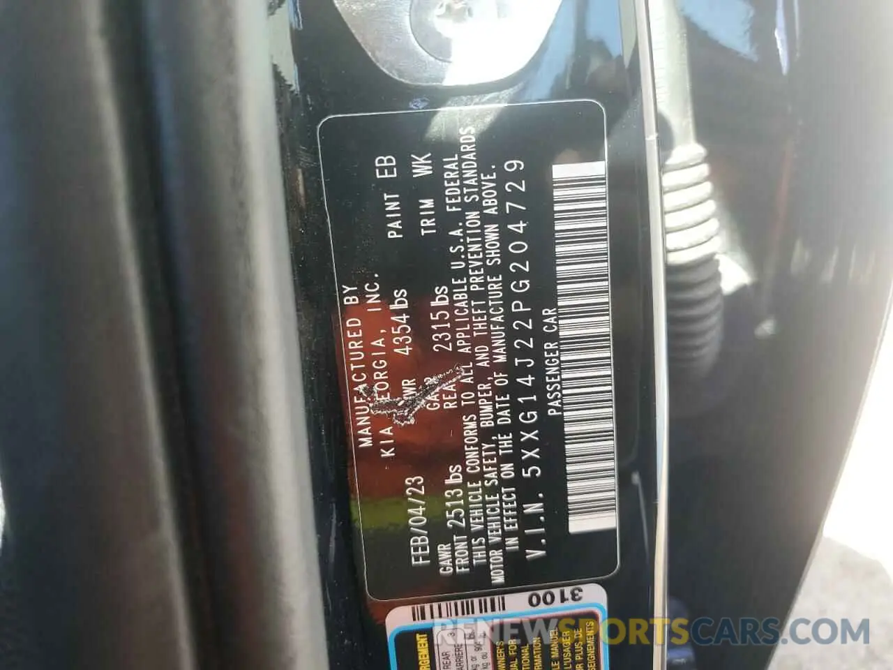 12 fotografías del automóvil dañado 5XXG14J22PG204729 KIA K5 2023
