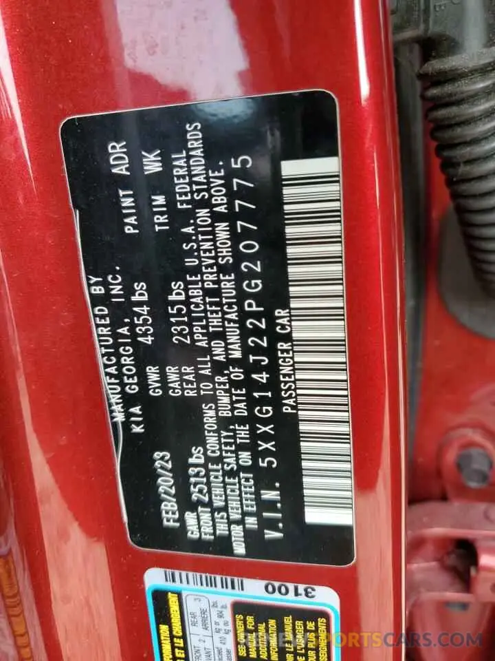 13 fotografías del automóvil dañado 5XXG14J22PG207775 KIA K5 2023
