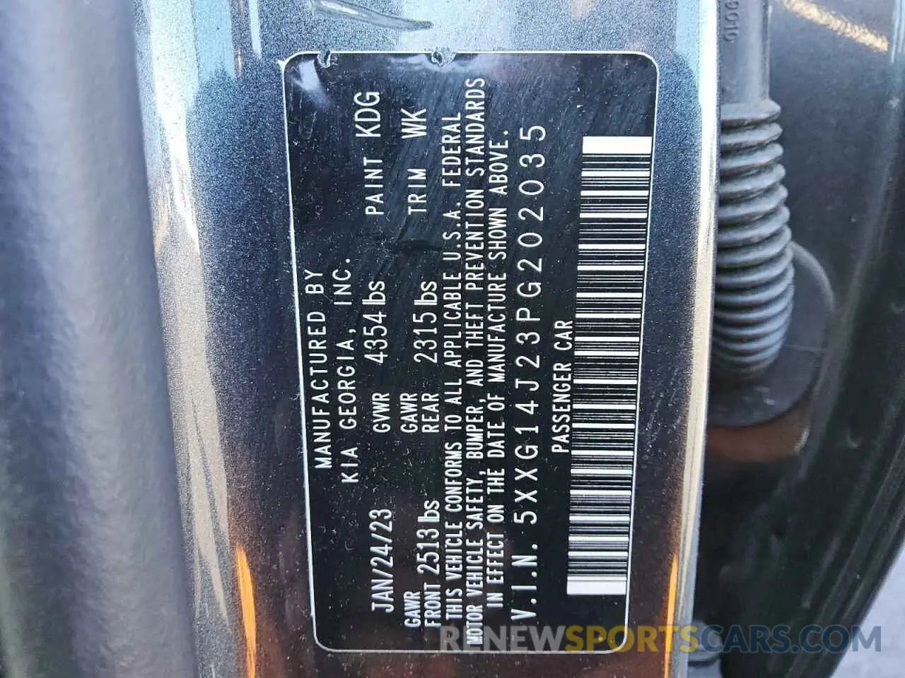 12 fotografías del automóvil dañado 5XXG14J23PG202035 KIA K5 2023