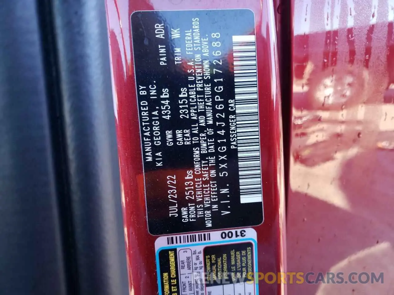 13 fotografías del automóvil dañado 5XXG14J26PG172688 KIA K5 2023