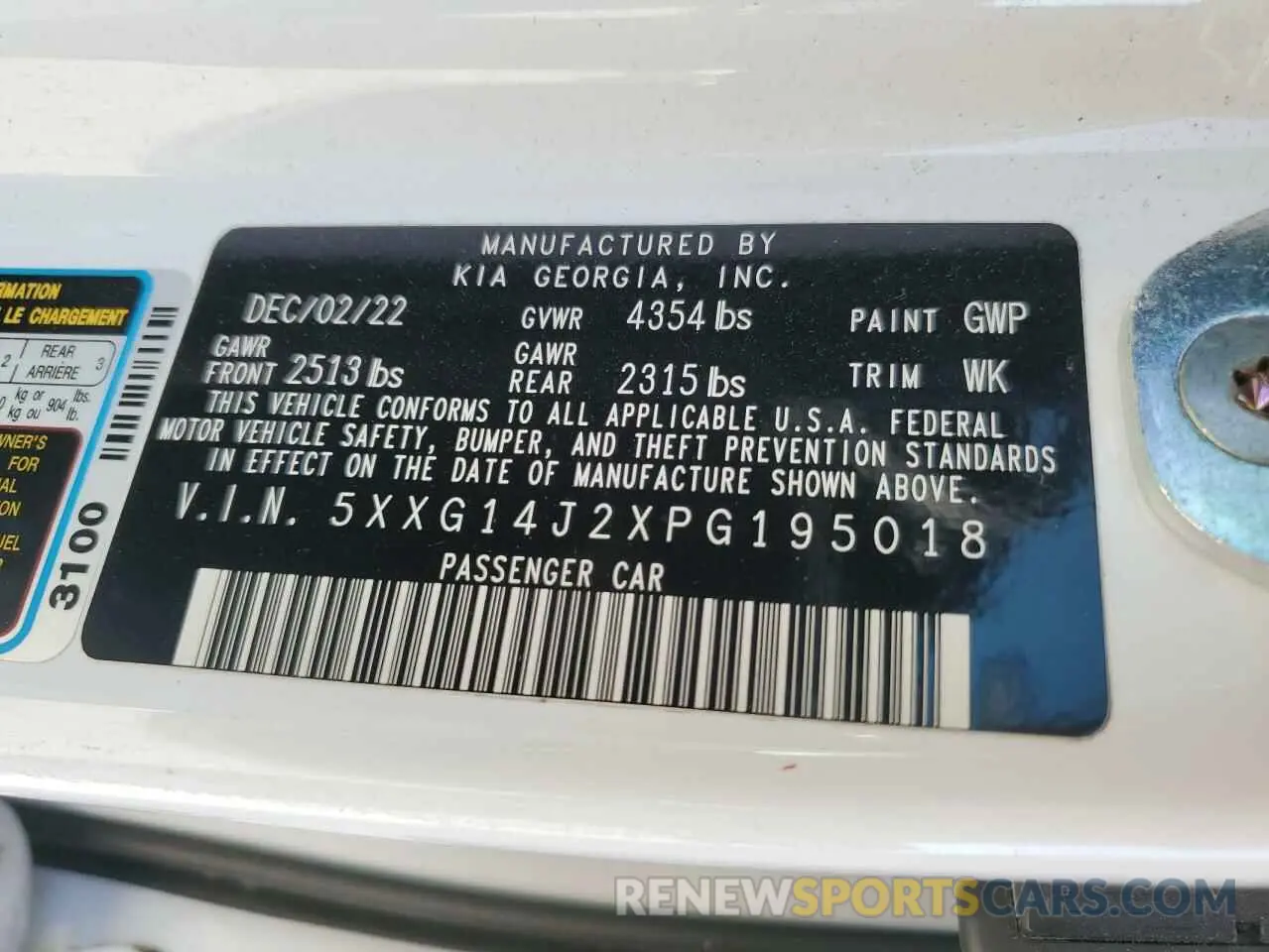 13 fotografías del automóvil dañado 5XXG14J2XPG195018 KIA K5 2023