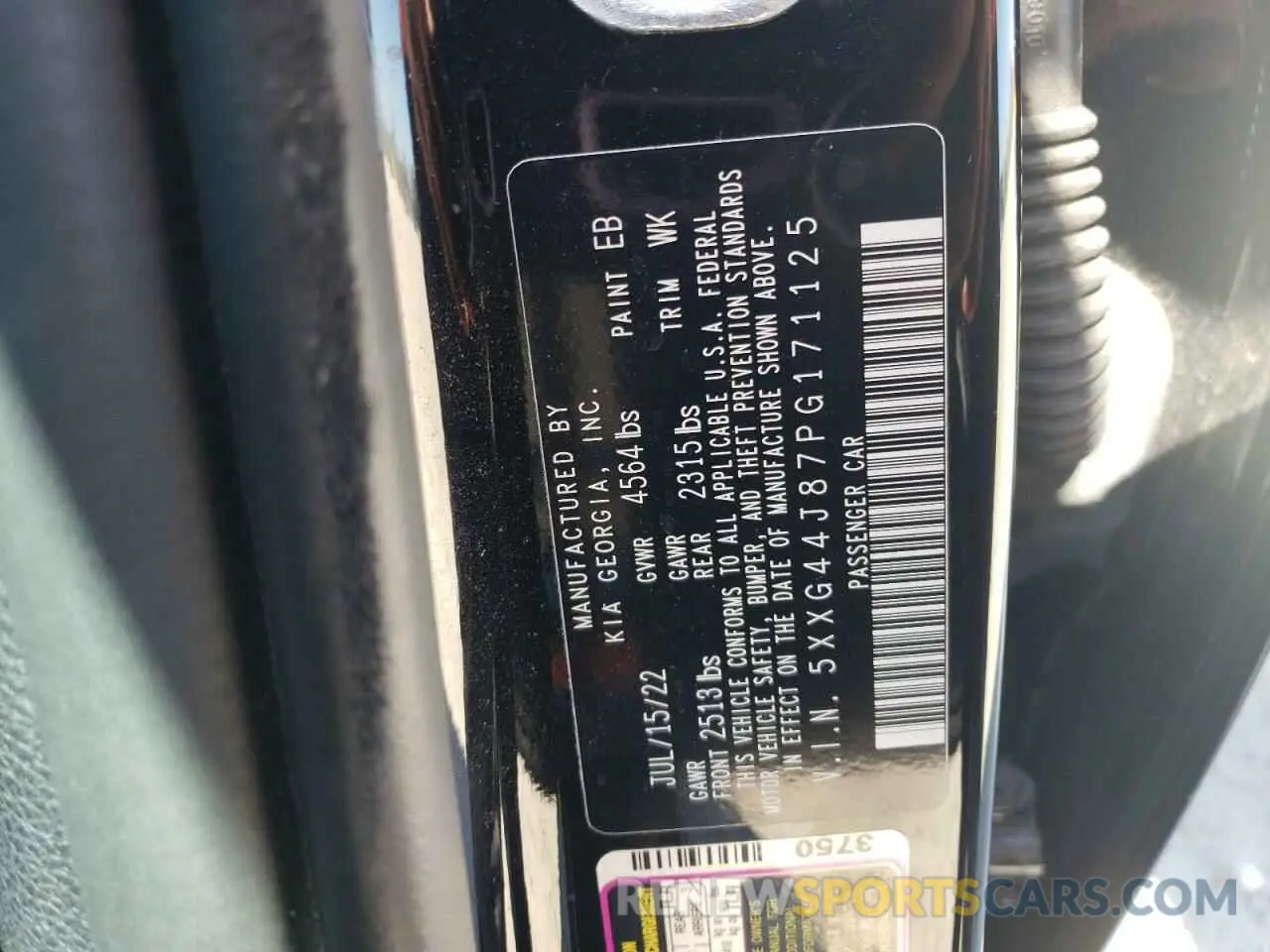 15 fotografías del automóvil dañado 5XXG44J87PG171125 KIA K5 2023