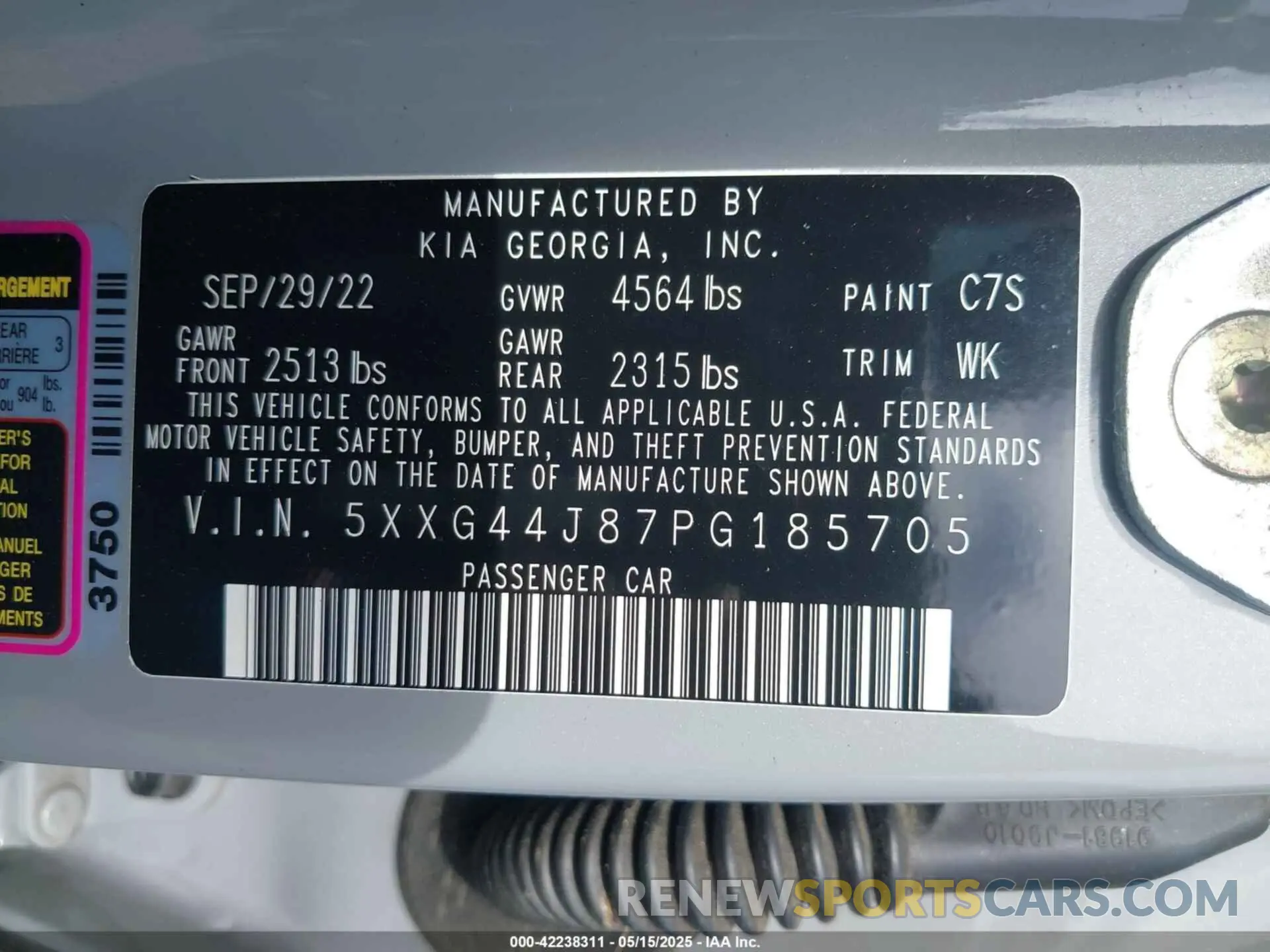 9 fotografías del automóvil dañado 5XXG44J87PG185705 KIA K5 2023