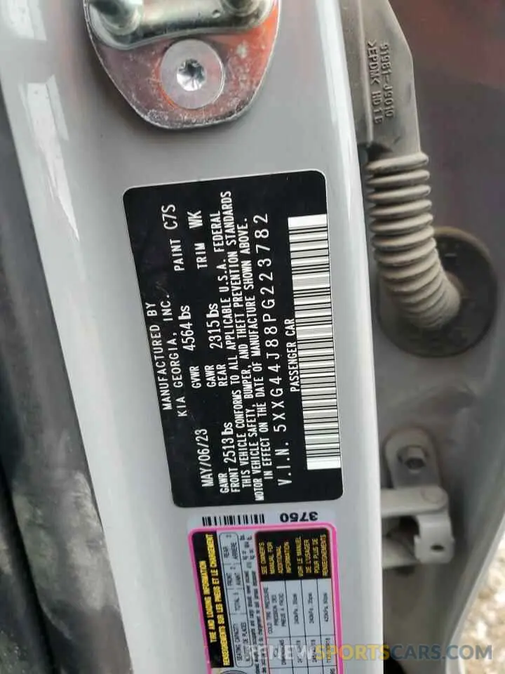 12 fotografías del automóvil dañado 5XXG44J88PG223782 KIA K5 2023