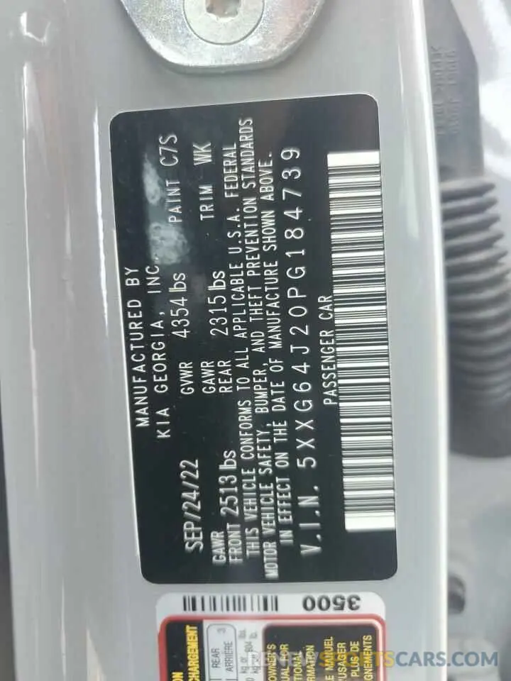 12 fotografías del automóvil dañado 5XXG64J20PG184739 KIA K5 2023
