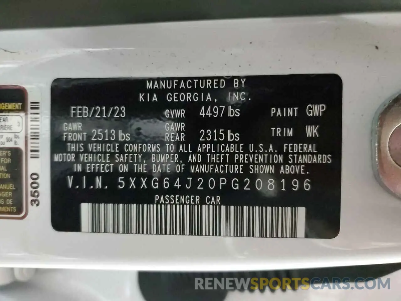 13 fotografías del automóvil dañado 5XXG64J20PG208196 KIA K5 2023