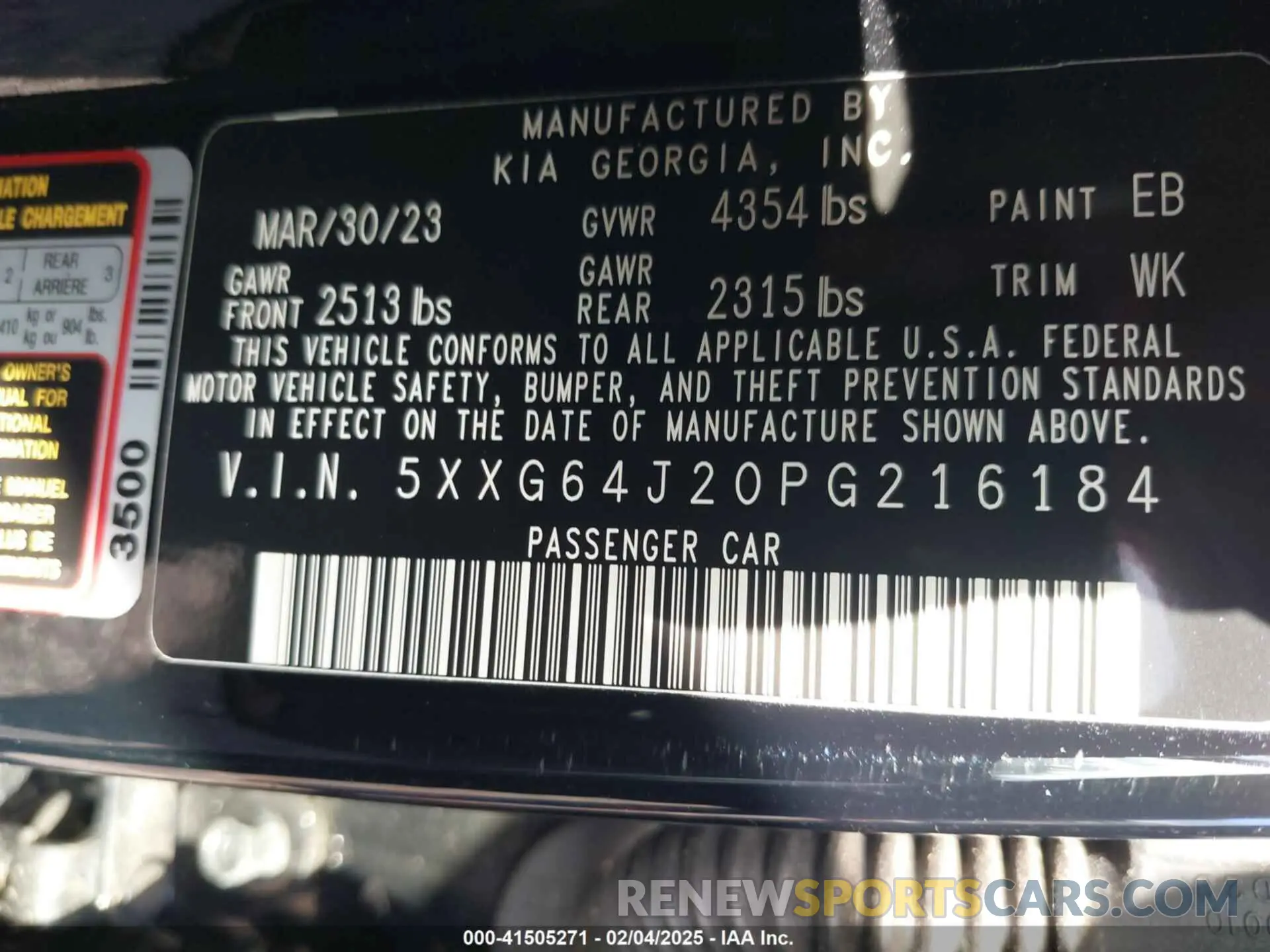 9 fotografías del automóvil dañado 5XXG64J20PG216184 KIA K5 2023