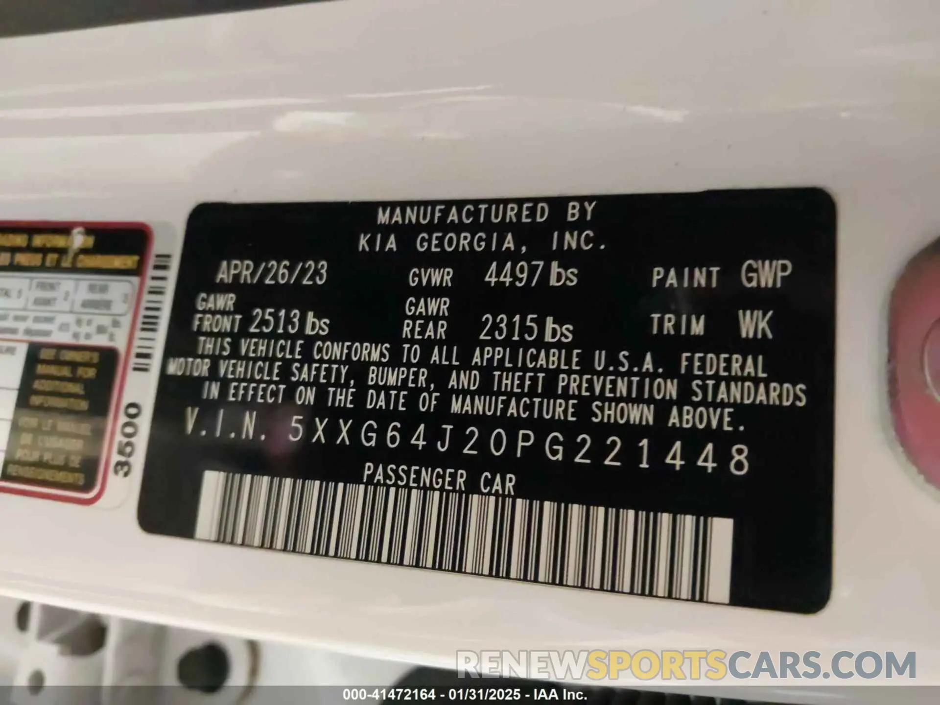9 fotografías del automóvil dañado 5XXG64J20PG221448 KIA K5 2023