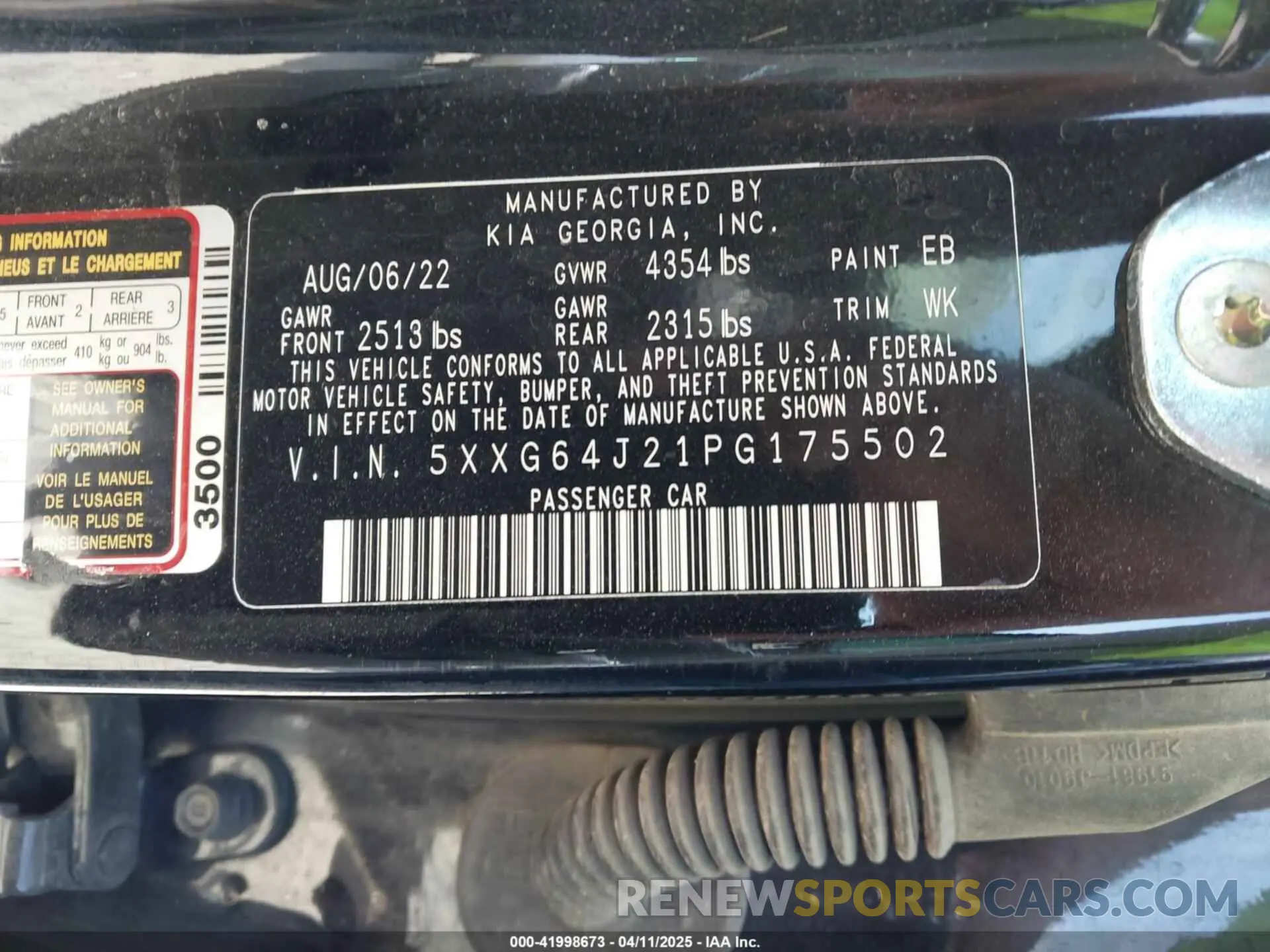 9 fotografías del automóvil dañado 5XXG64J21PG175502 KIA K5 2023