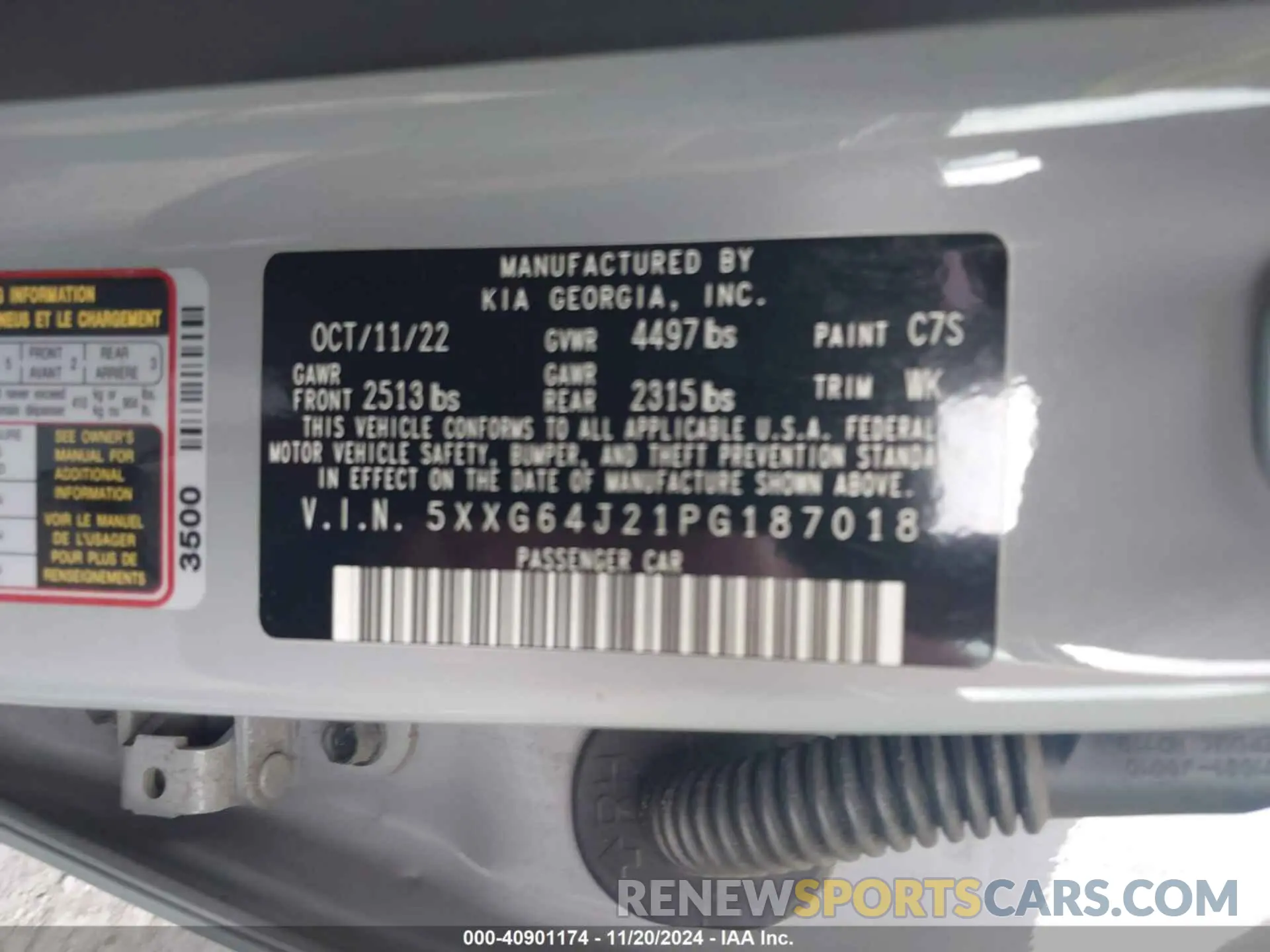 9 fotografías del automóvil dañado 5XXG64J21PG187018 KIA K5 2023